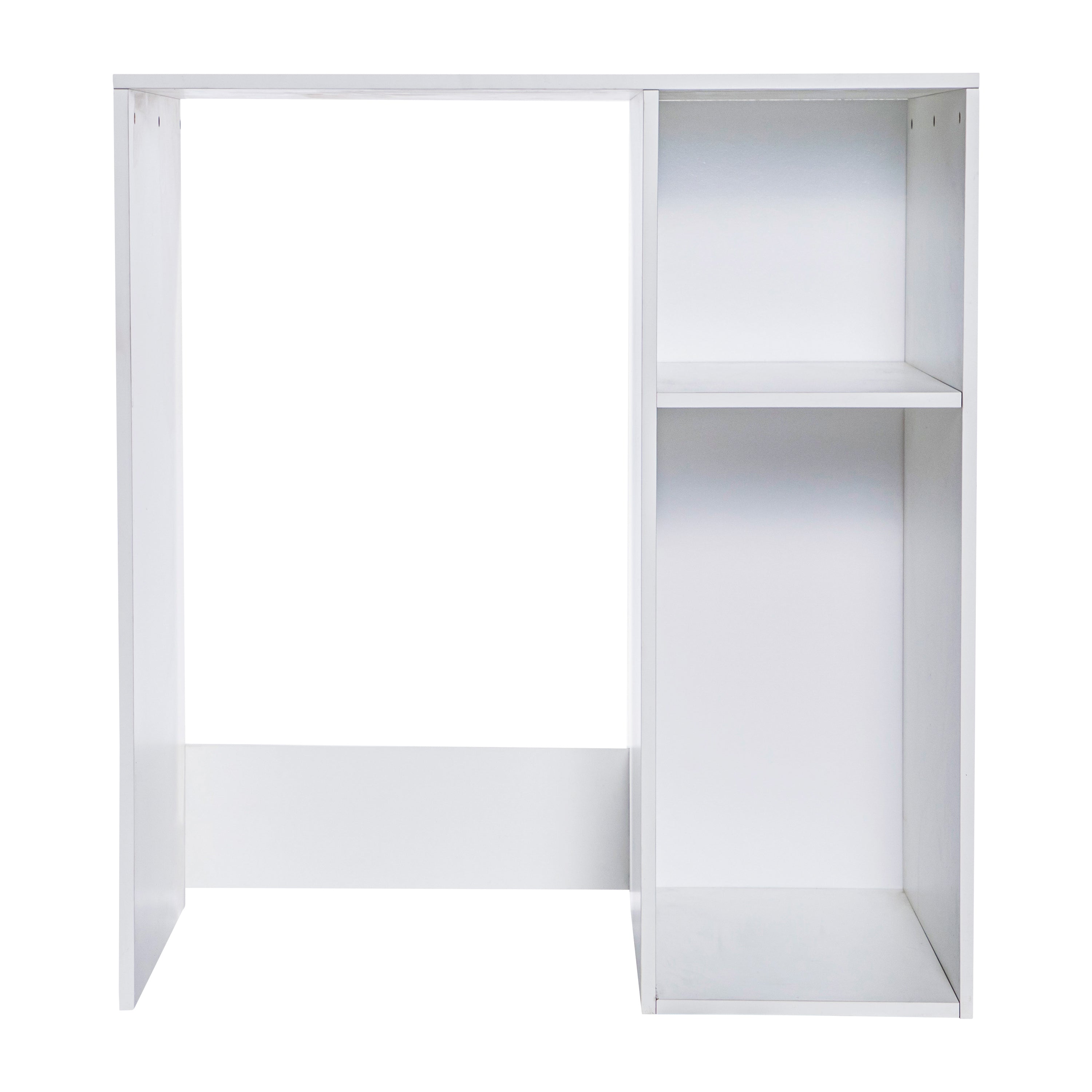 Lotus Mini Fridge Bookshelf Storage Station Organizer with Cubbies in White