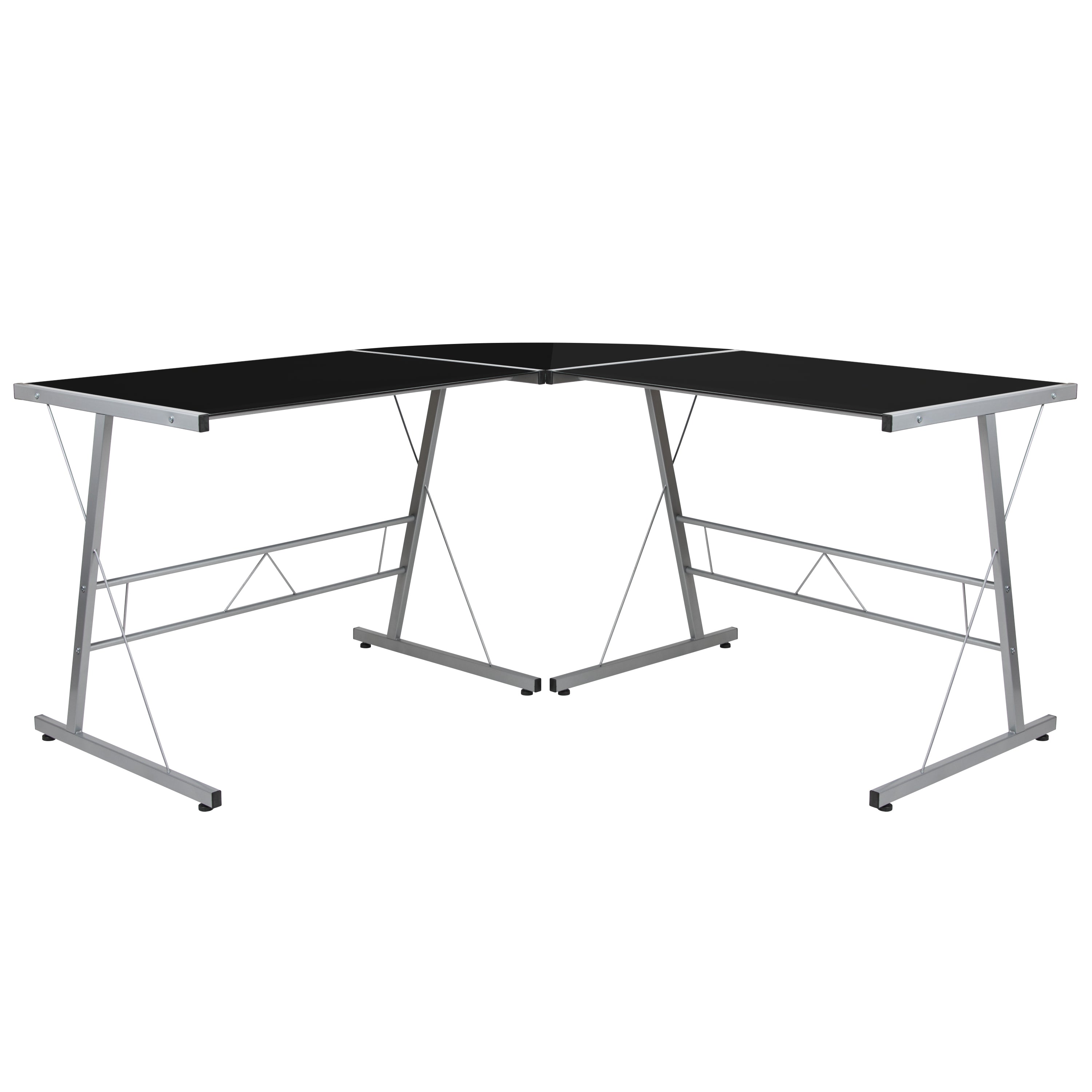 Ginny L-Shaped Desk 83.5" Computer Corner Desk, Gaming Corner Desk, Home Office Corner Desk, Gaming Desk, Easy to Assemble, Black