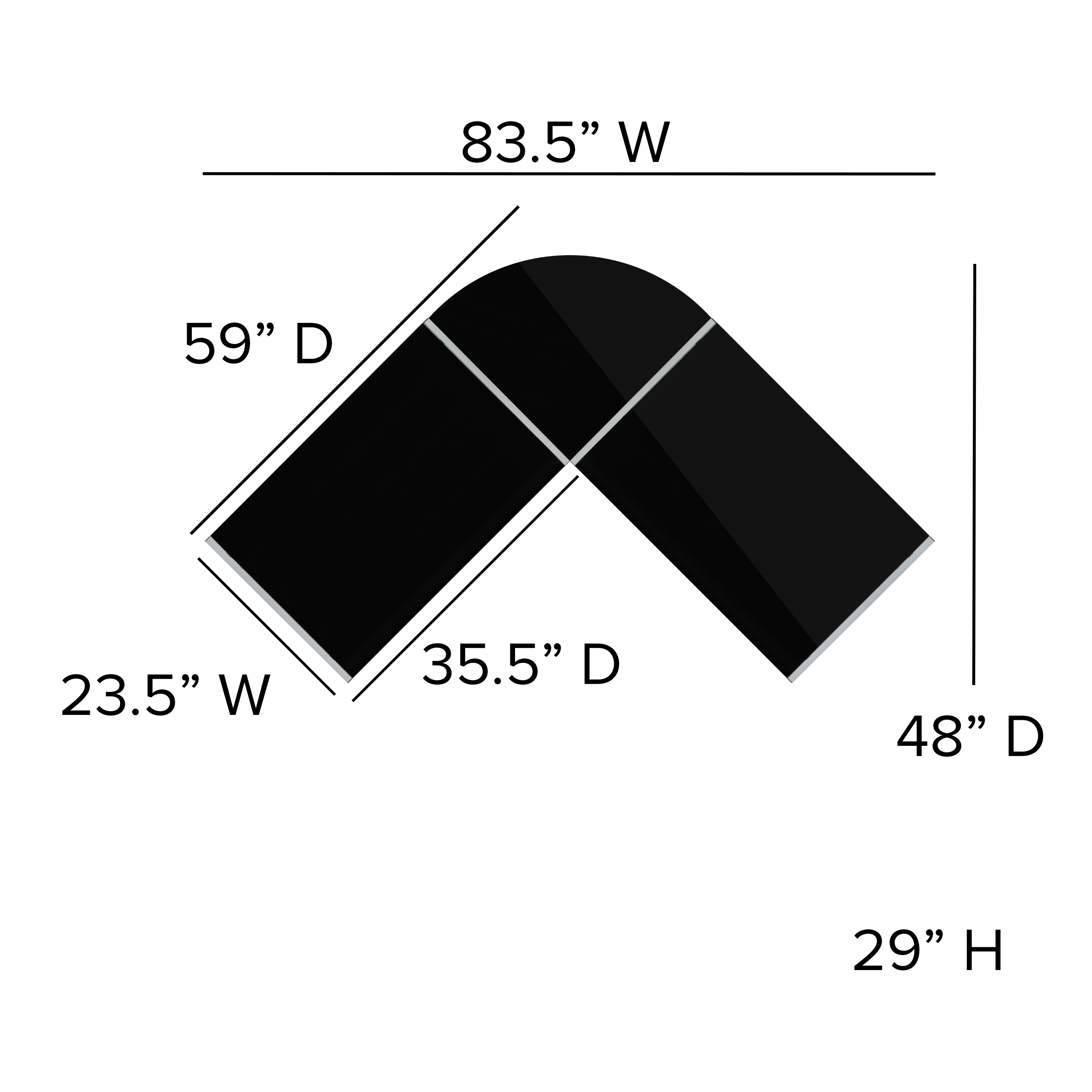 Ginny L-Shaped Desk 83.5" Computer Corner Desk, Gaming Corner Desk, Home Office Corner Desk, Gaming Desk, Easy to Assemble, Black