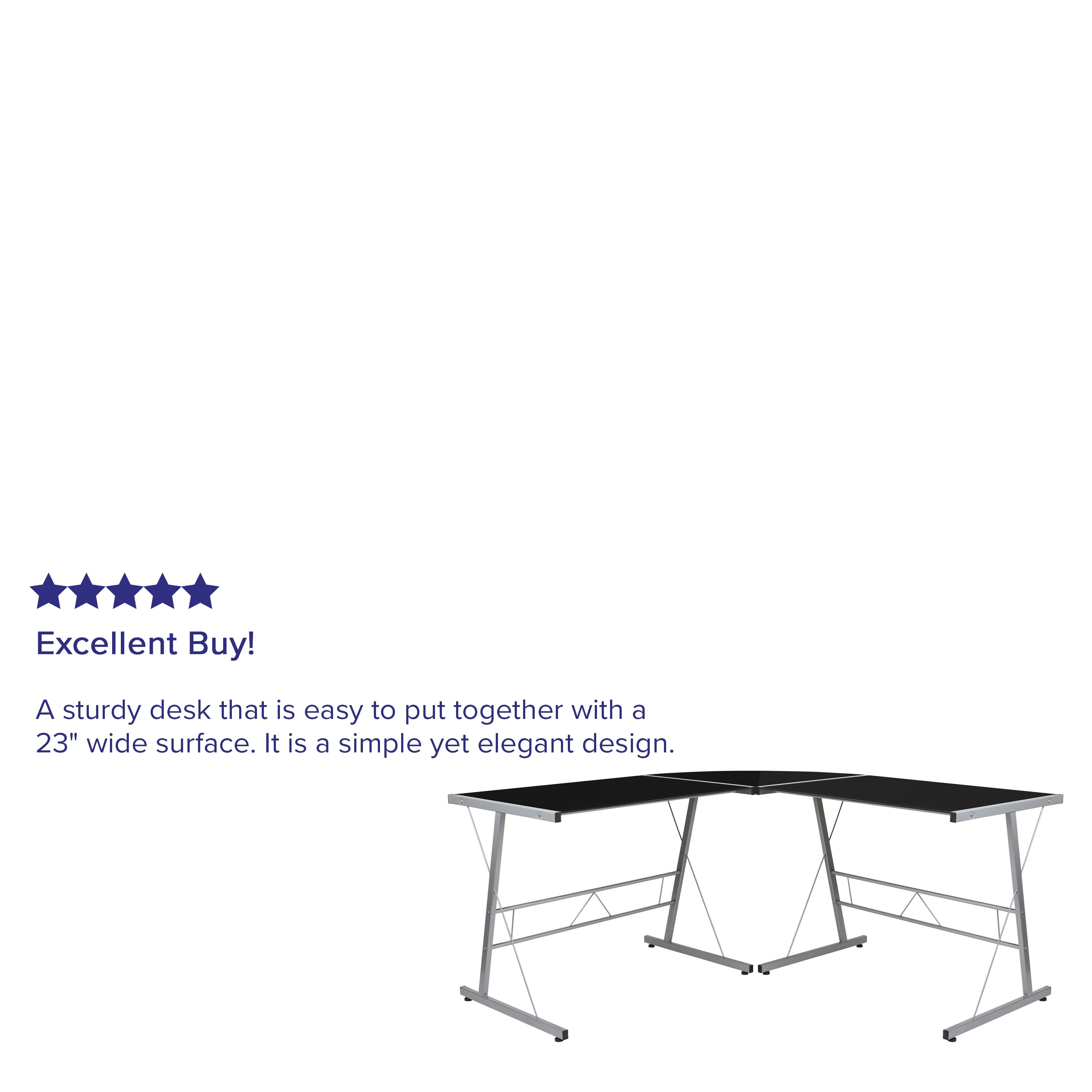 Ginny L-Shaped Desk 83.5" Computer Corner Desk, Gaming Corner Desk, Home Office Corner Desk, Gaming Desk, Easy to Assemble, Black