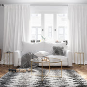 Greenwich Collection Coffee and End Table Set - Clear Glass Top with Brushed Gold Frame - 3 Piece Occasional Table Set