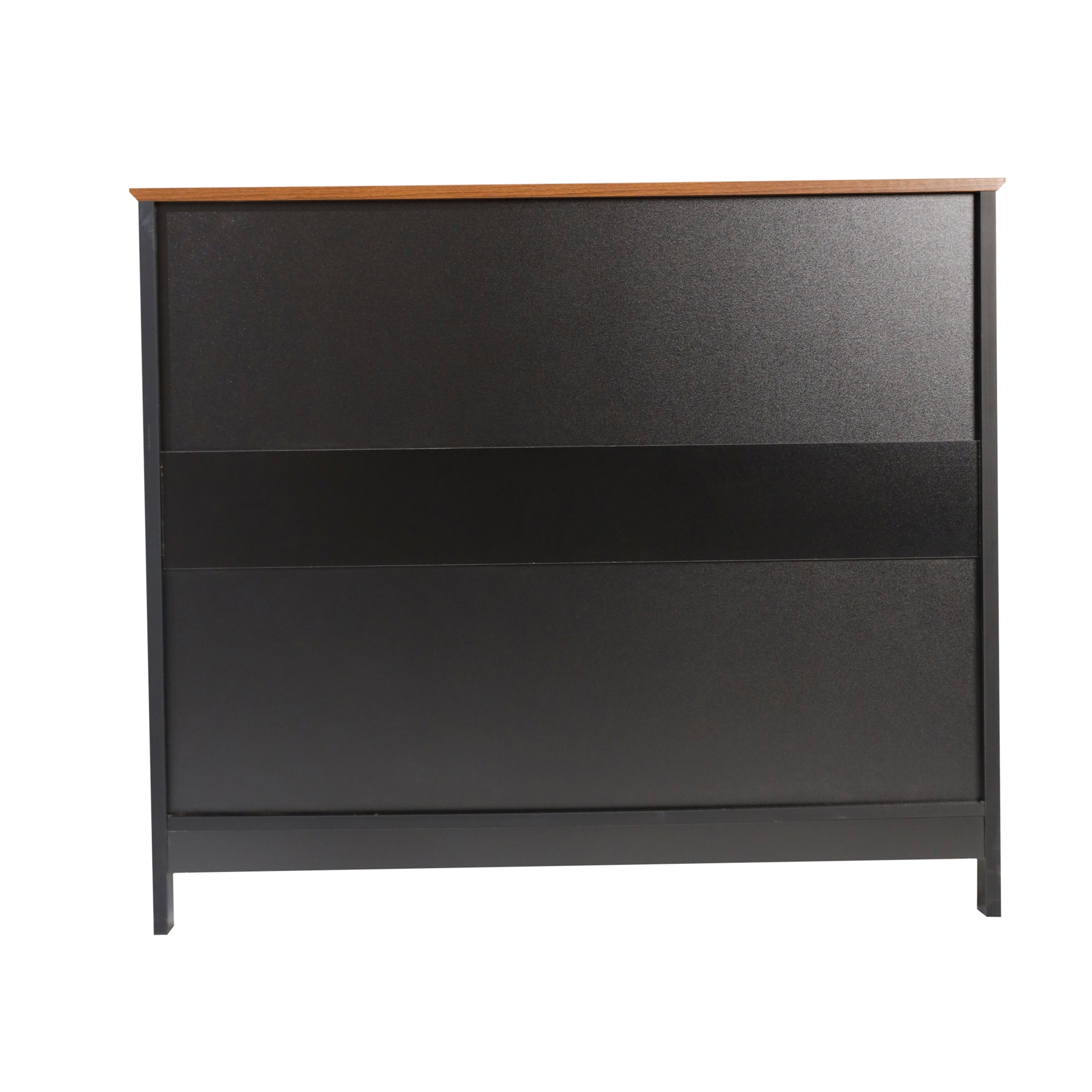 Mayfield 40" Classic Buffet and Sideboard with Double Door Storage Cabinet and Open Storage Shelf in Black with Walnut Finish Top