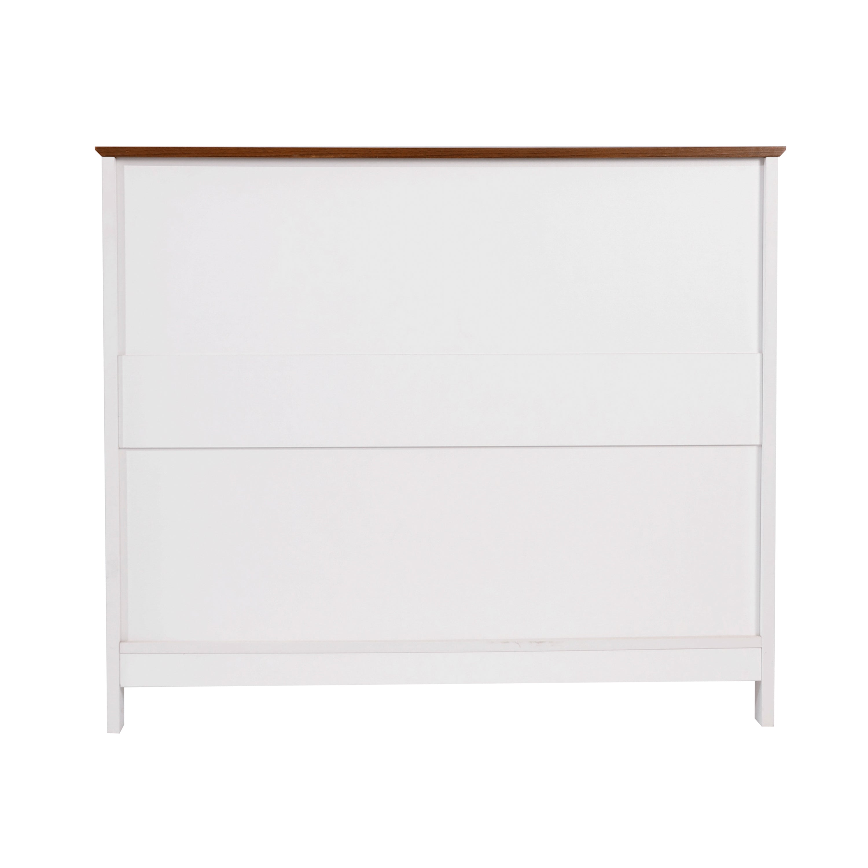 Mayfield 40" Classic Buffet and Sideboard with Double Door Storage Cabinet and Open Storage Shelf in White with Walnut Finish Top