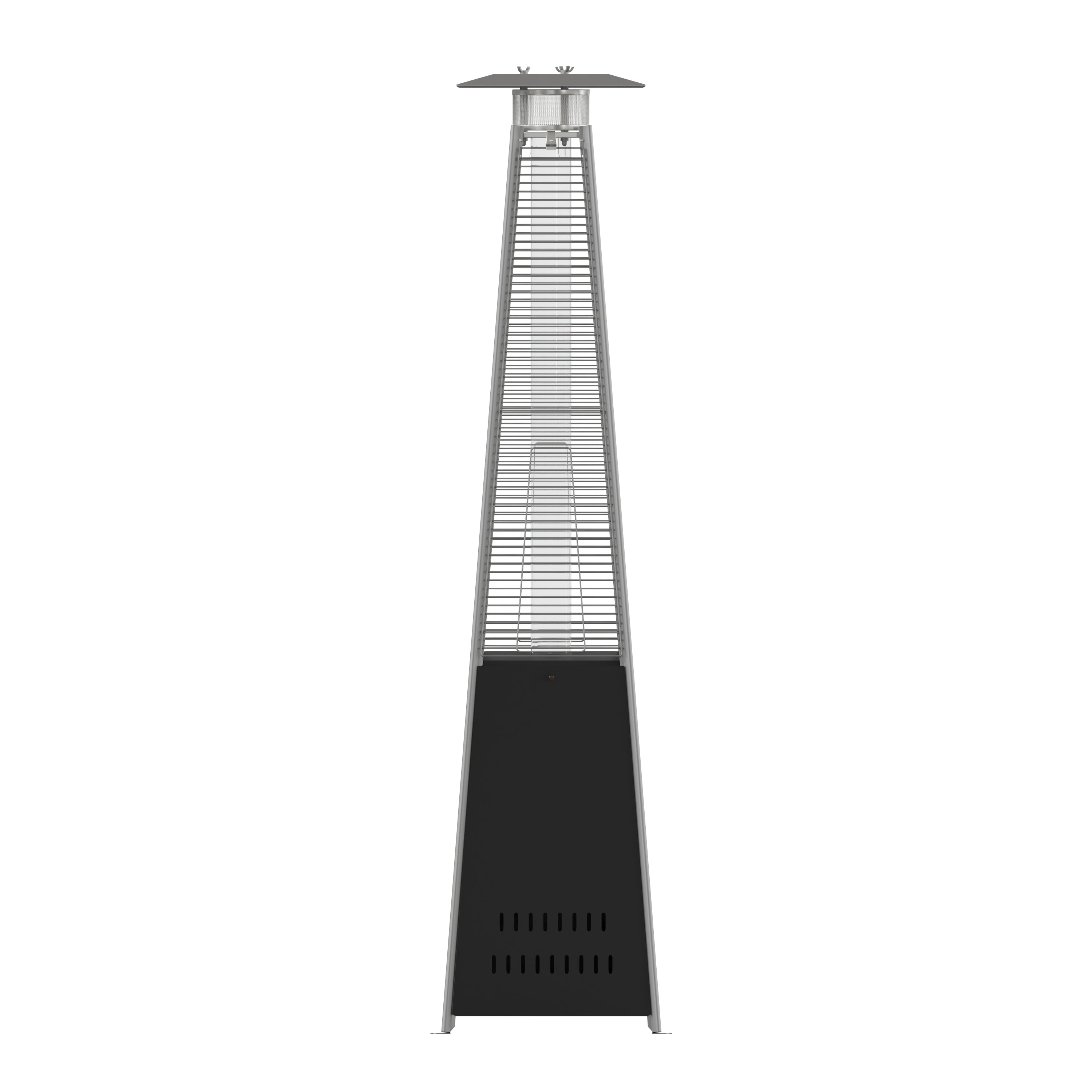 Sol Patio Outdoor Heating-Black Stainless Steel Pyramid 42,000 BTU Propane Heater with Wheels for Commercial & Residential Use