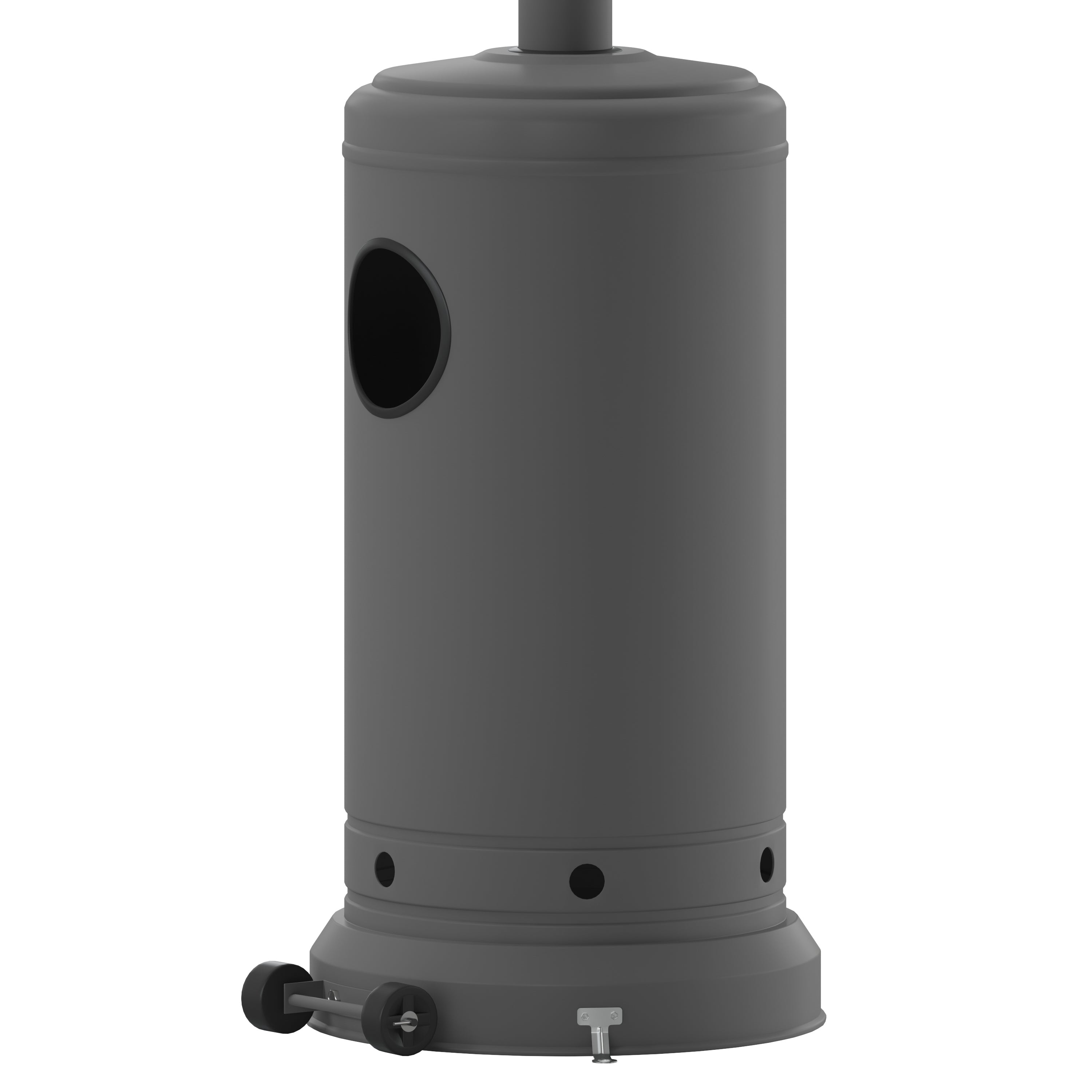 Sol Patio Outdoor Heating-Slate Gray Stainless Steel 40,000 BTU Propane Heater with Wheels-Commercial & Residential Use-7.5 Feet Tall