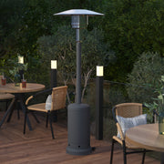 Sol Patio Outdoor Heating-Slate Gray Stainless Steel 40,000 BTU Propane Heater with Wheels-Commercial & Residential Use-7.5 Feet Tall