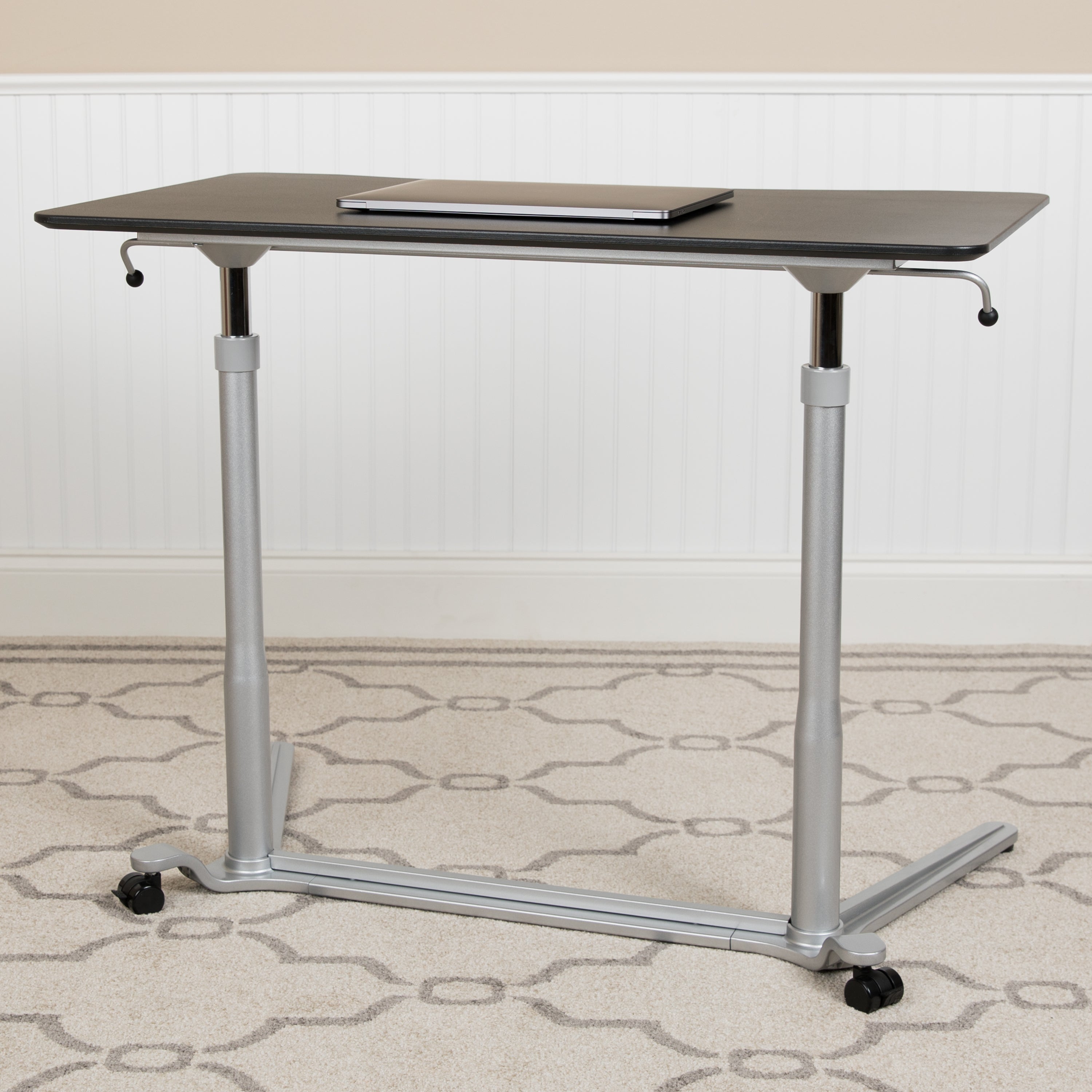 Merritt Sit-Down, Stand-Up Black Computer Ergonomic Desk with 37.375"W Top (Adjustable Range 29" - 40.75")