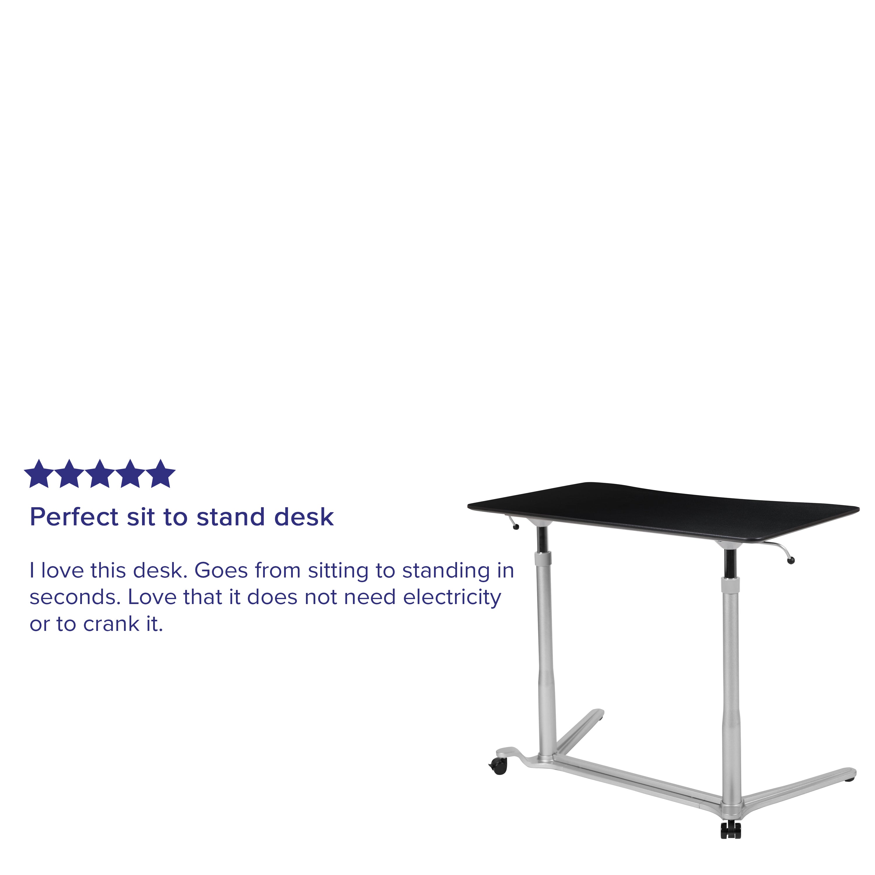 Merritt Sit-Down, Stand-Up Black Computer Ergonomic Desk with 37.375"W Top (Adjustable Range 29" - 40.75")