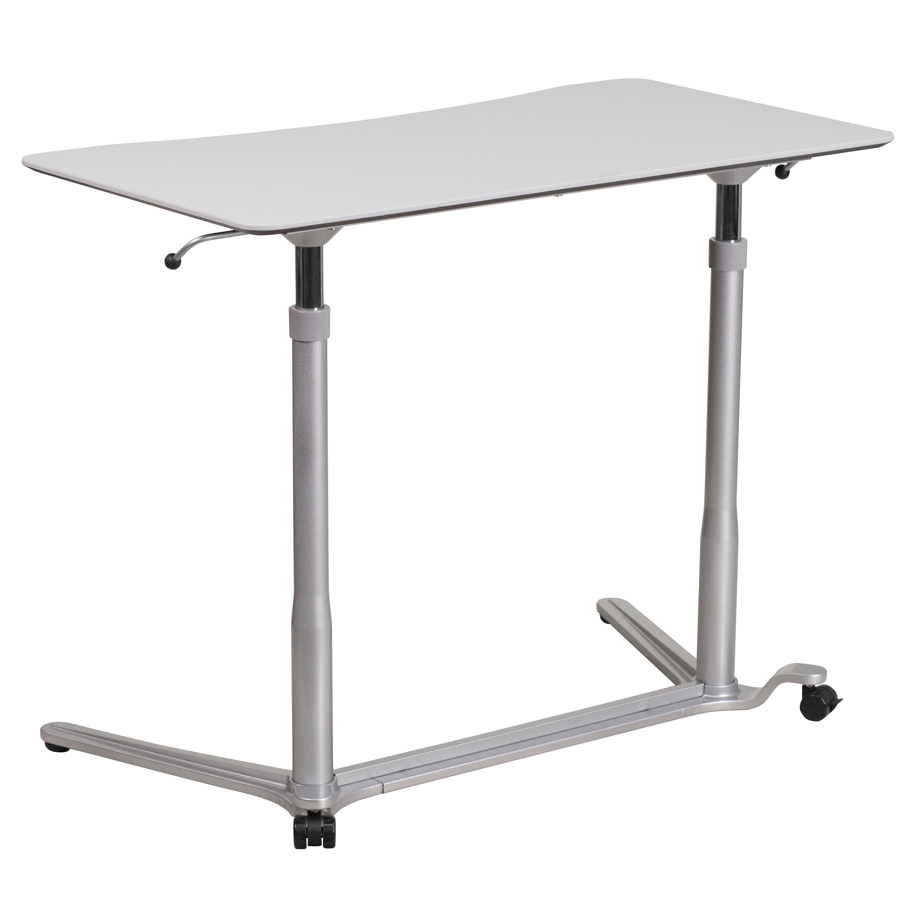 Merritt Sit-Down, Stand-Up Light Gray Computer Ergonomic Desk with 37.375''W Top (Adjustable Range 29'' - 40.75'')