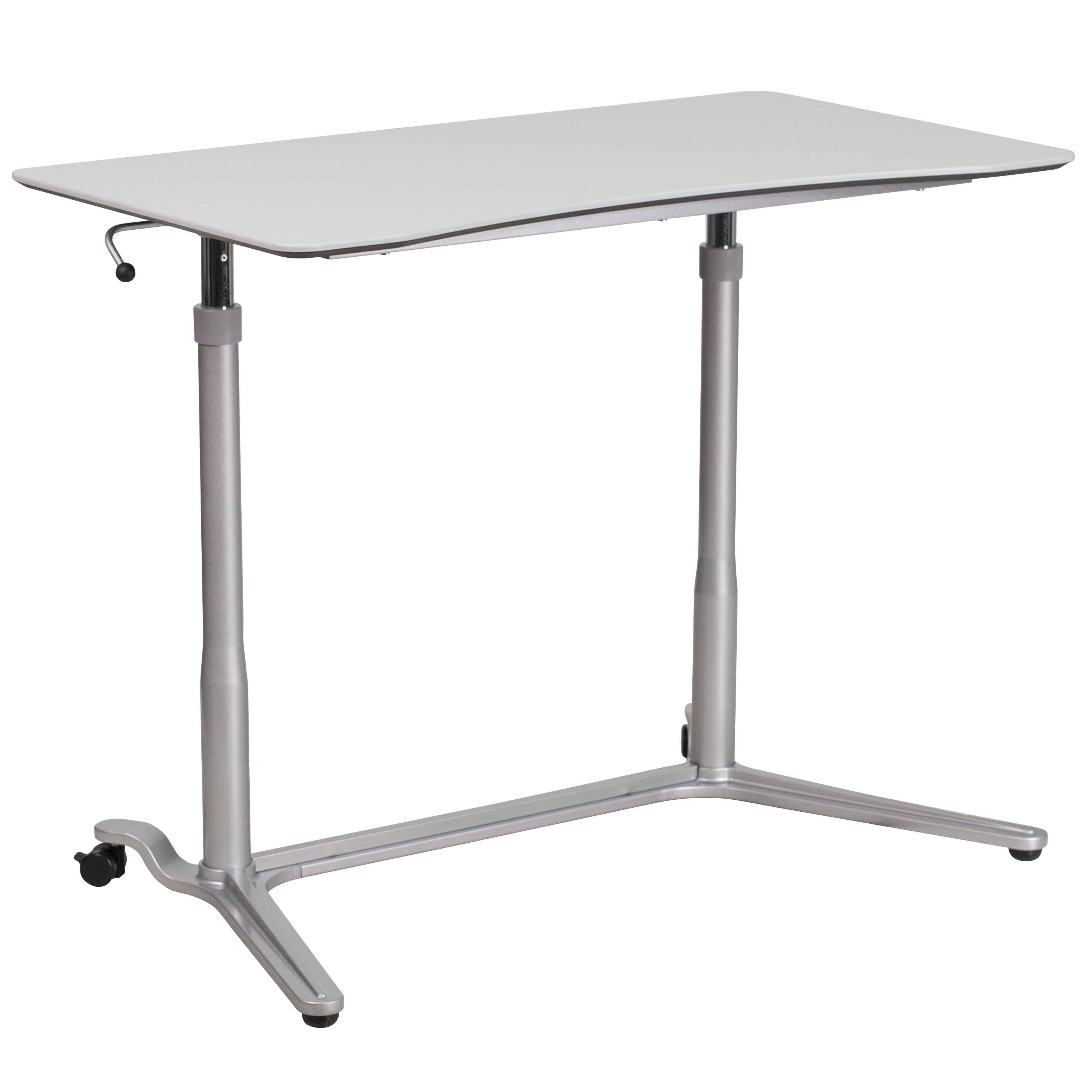 Merritt Sit-Down, Stand-Up Light Gray Computer Ergonomic Desk with 37.375''W Top (Adjustable Range 29'' - 40.75'')