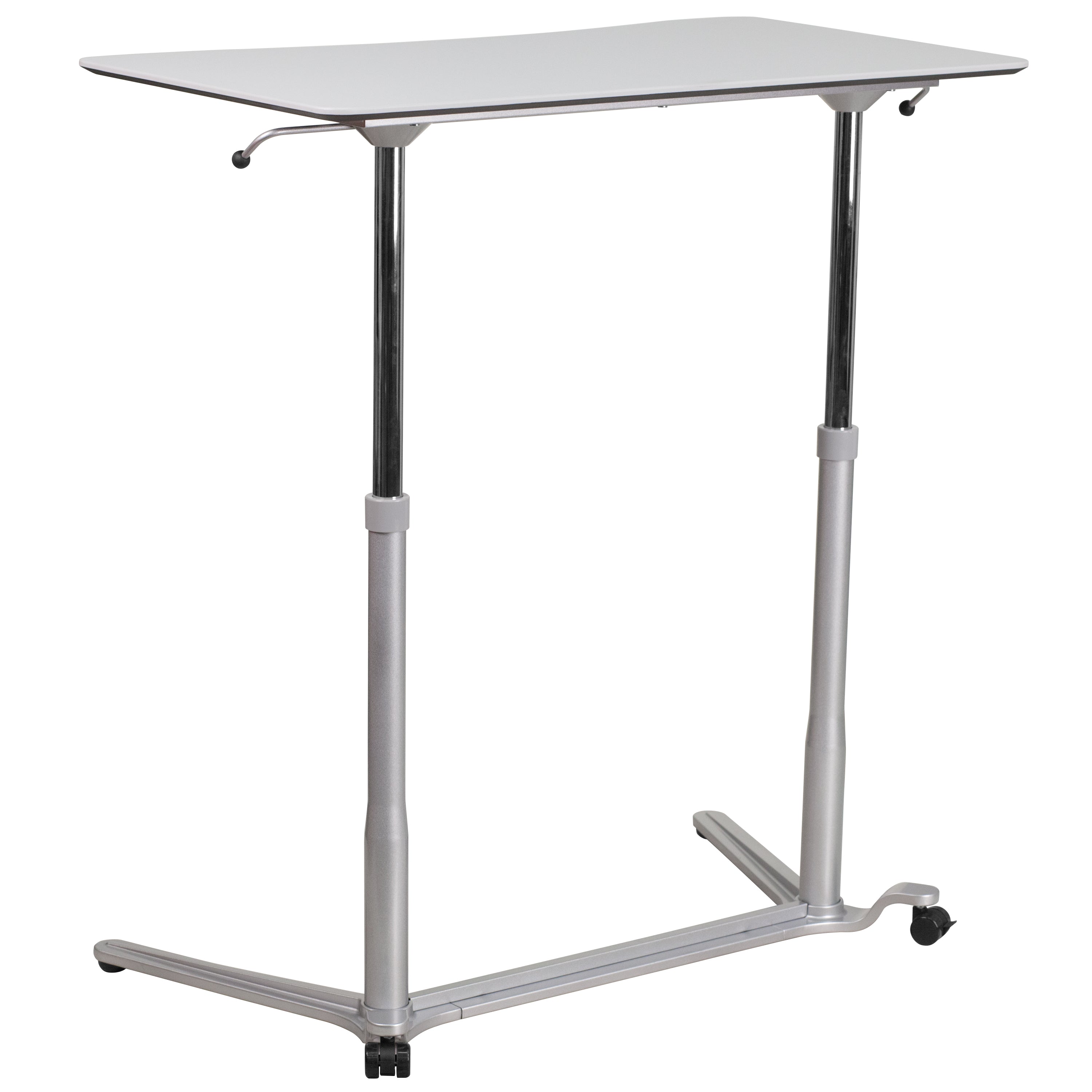Merritt Sit-Down, Stand-Up Light Gray Computer Ergonomic Desk with 37.375''W Top (Adjustable Range 29'' - 40.75'')