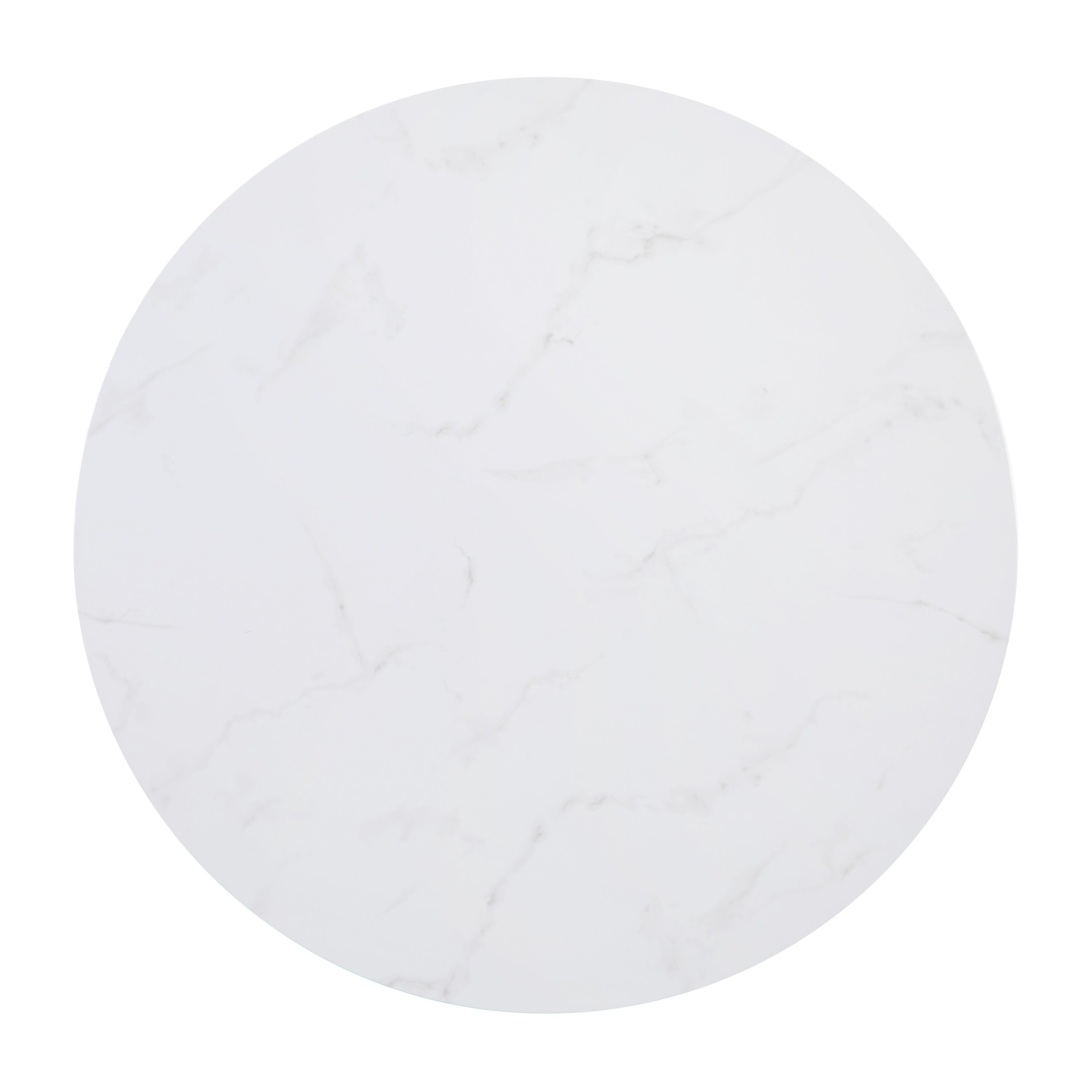 Hampstead Collection Coffee Table - Modern White Marble Finish Accent Table with Crisscross Brushed Gold Frame