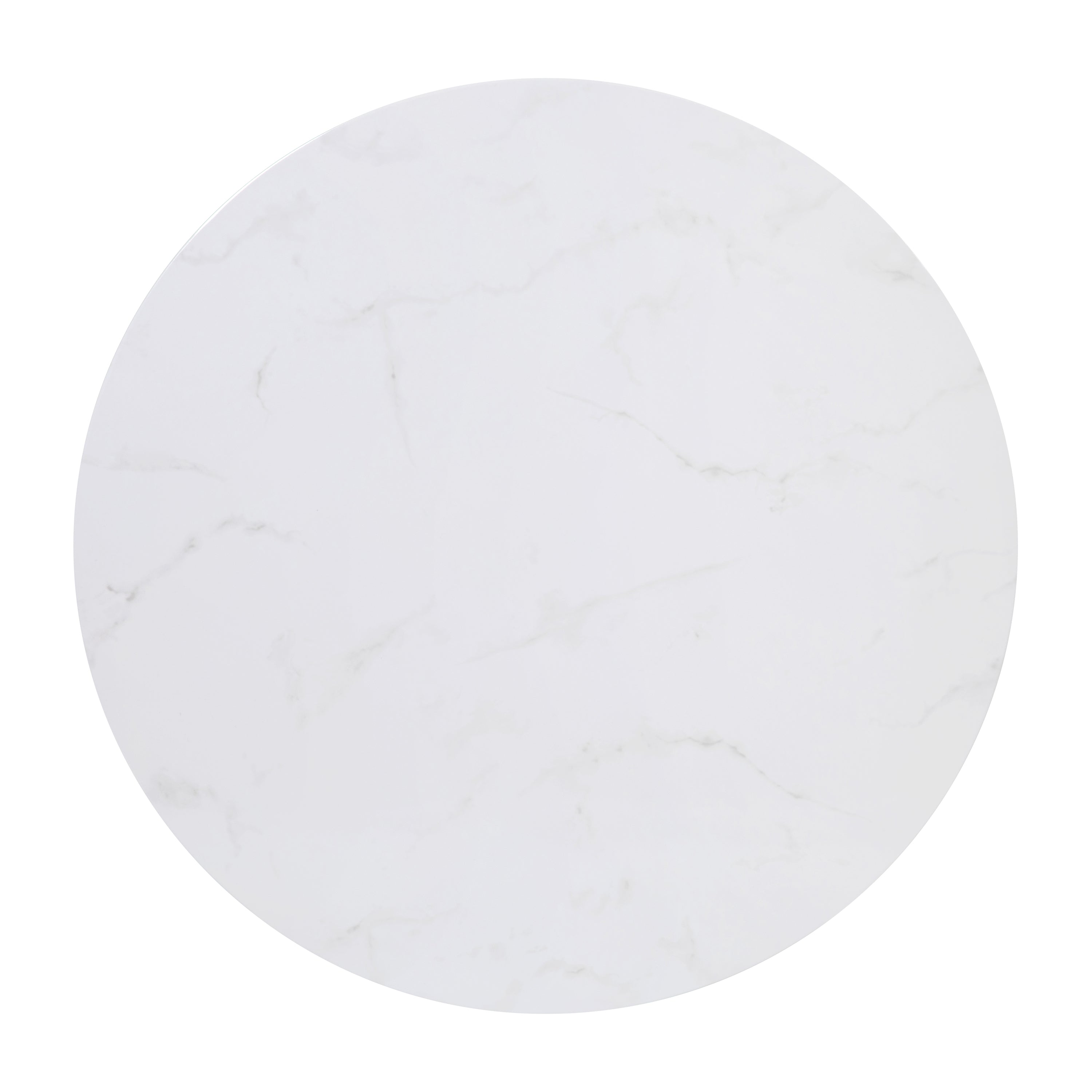 Hampstead Collection End Table - Modern White Marble Finish Accent Table with Crisscross Matte Black Frame