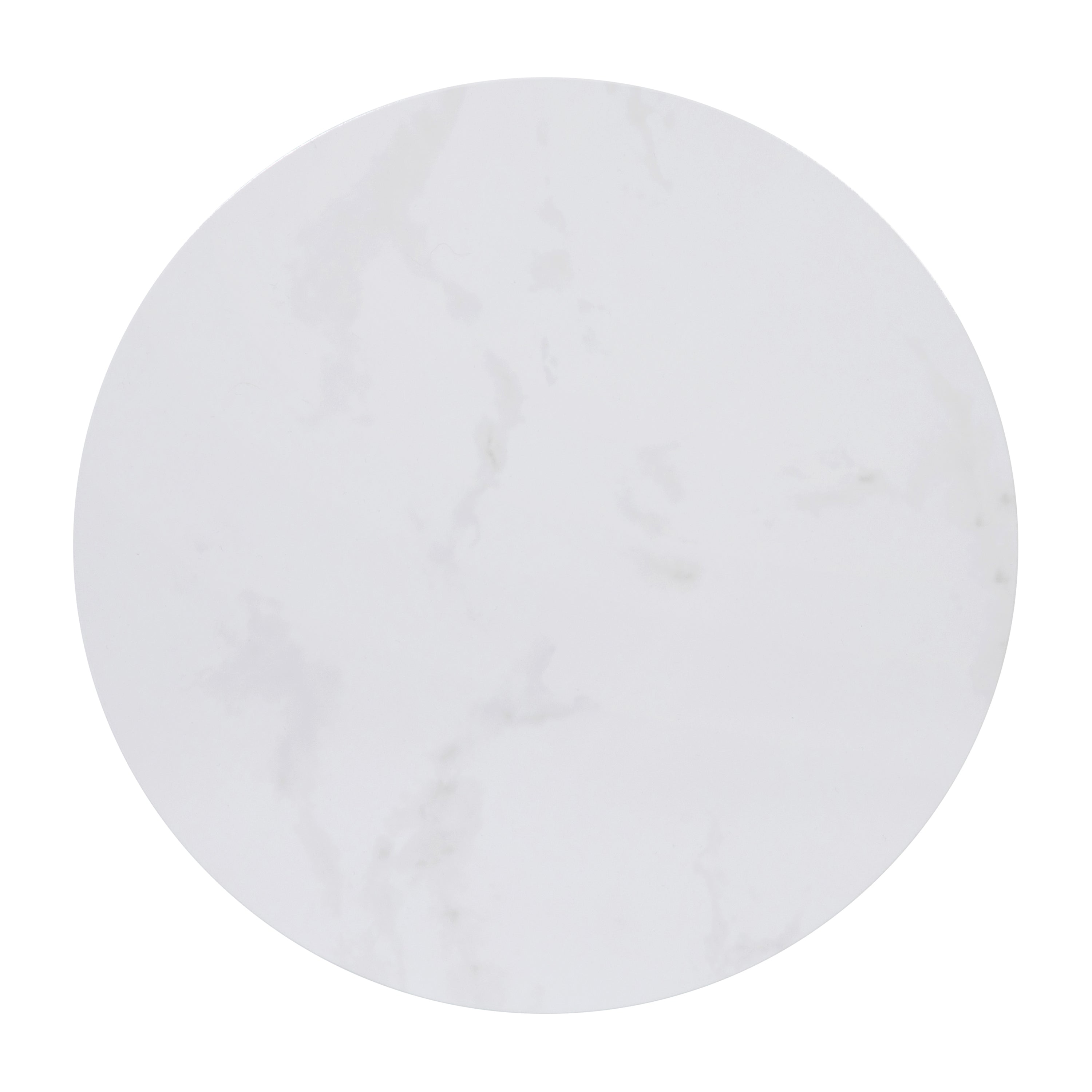 Hampstead Collection End Table - Modern White Marble Finish Accent Table with Crisscross Brushed Gold Frame