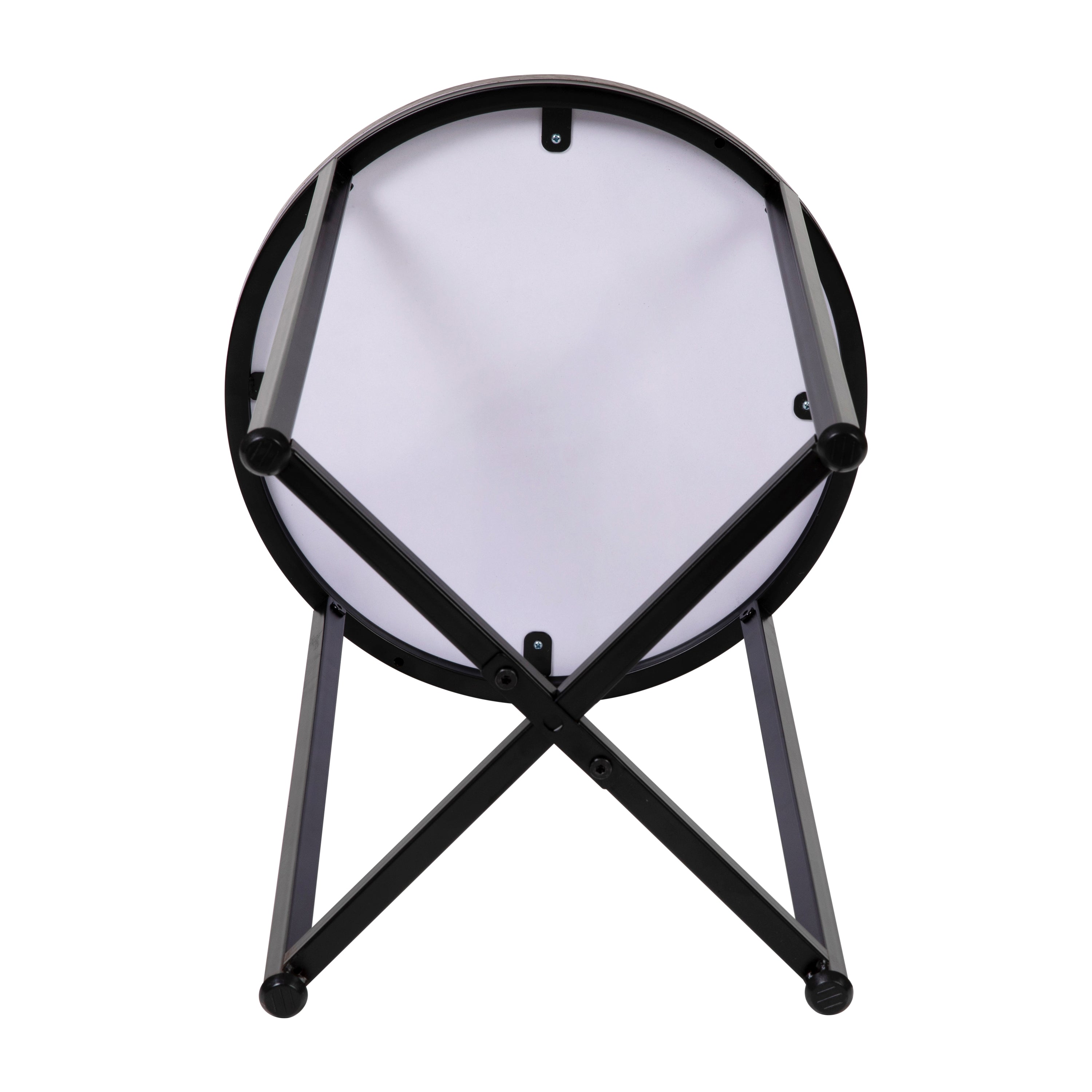 Hampstead Collection End Table - Modern Walnut Finish Accent Table with Crisscross Matte Black Frame