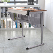 Berkley Adjustable Drawing and Drafting Table with Pewter Frame