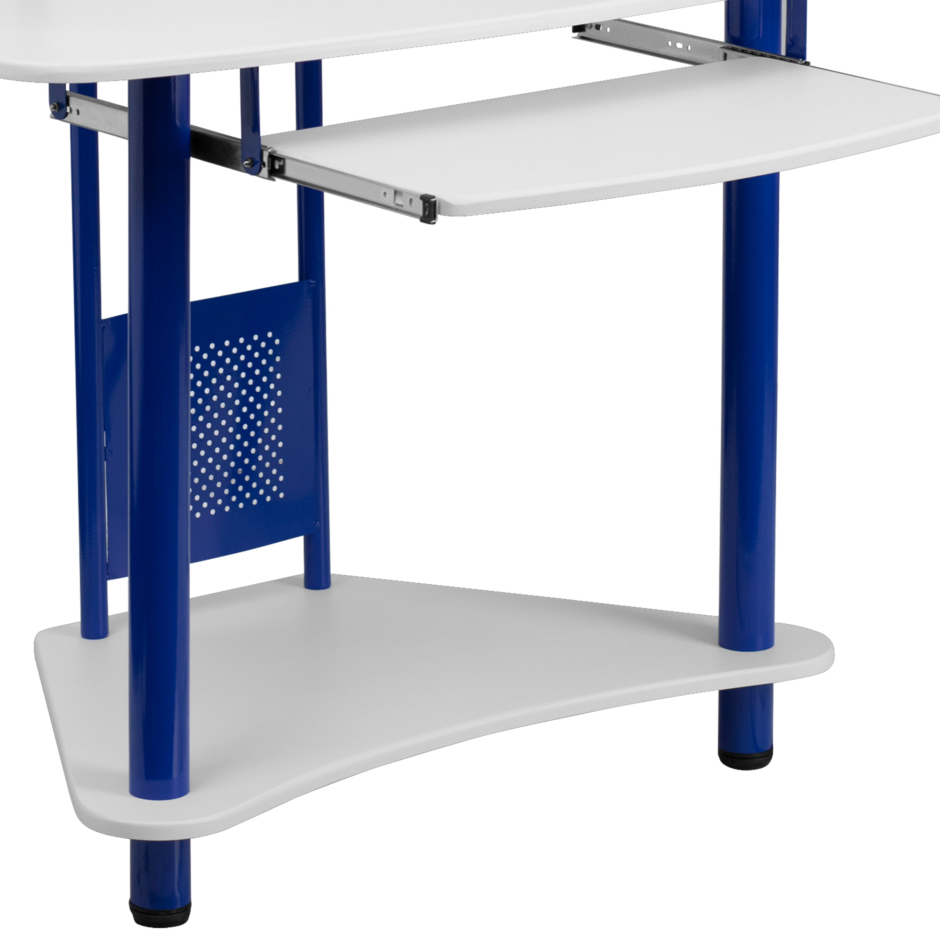Walker Blue Corner Computer Desk with Hutch