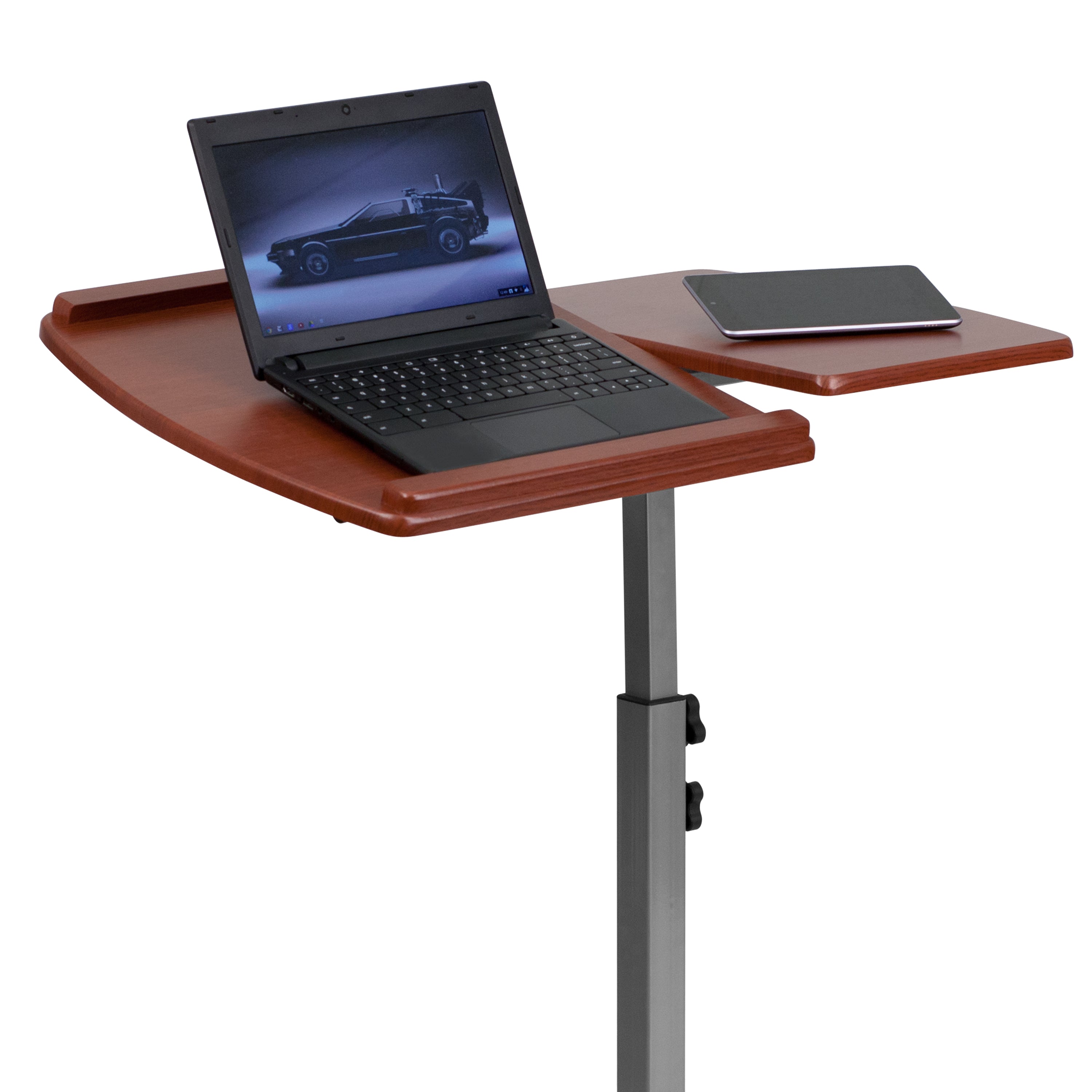 Dunbar Angle and Height Adjustable Mobile Laptop Computer Table with Cherry Top