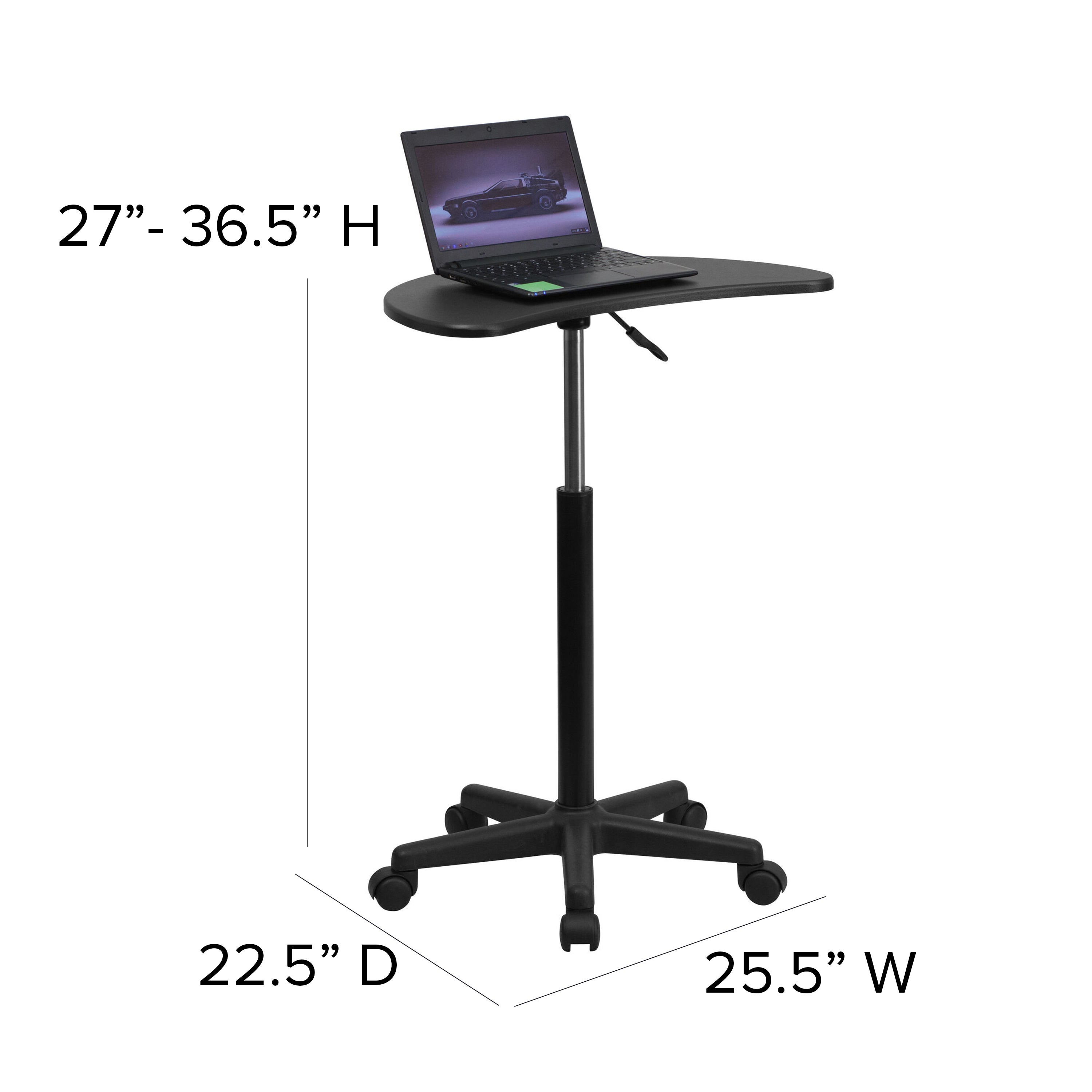 Eve Black Sit to Stand Mobile Laptop Computer Desk