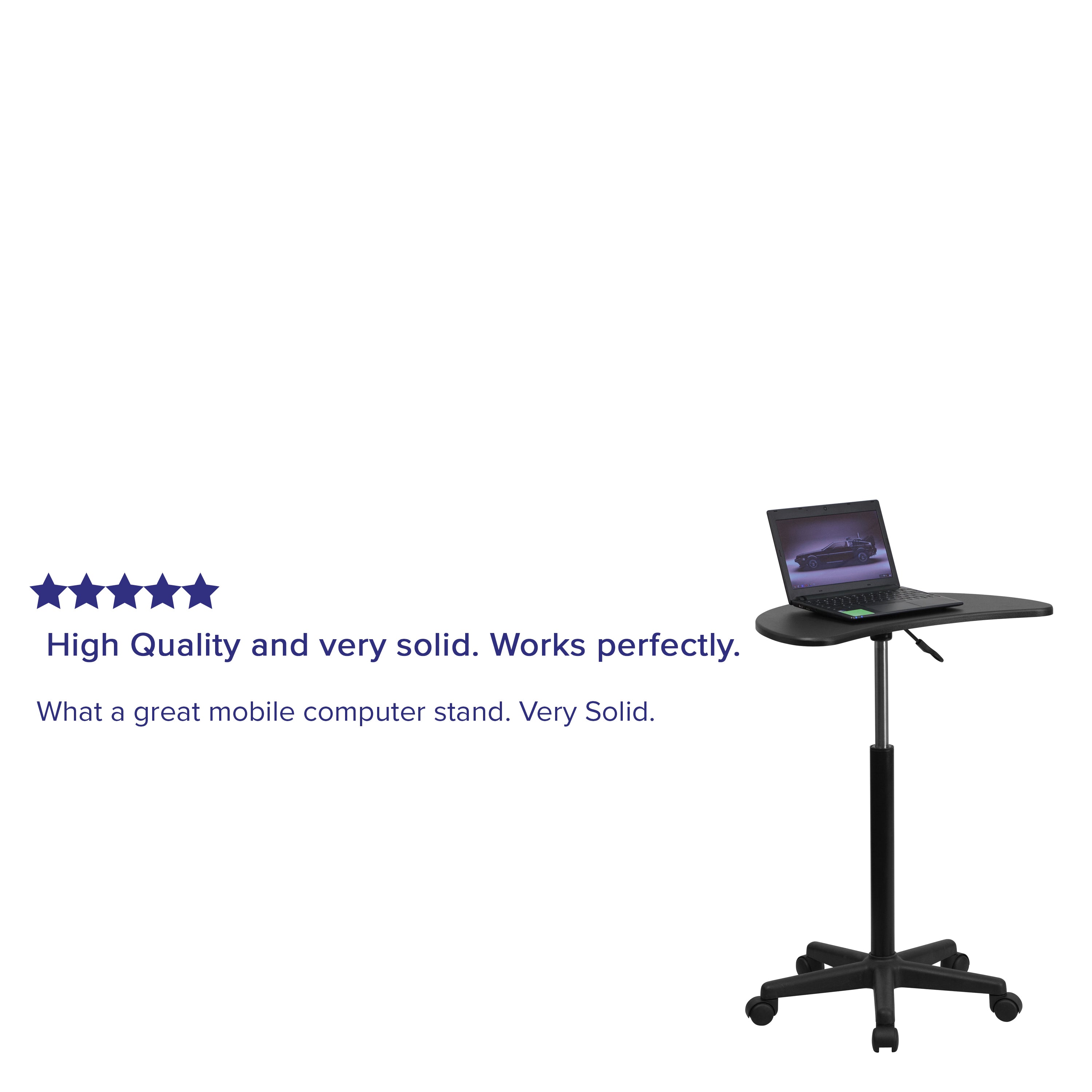 Eve Black Sit to Stand Mobile Laptop Computer Desk
