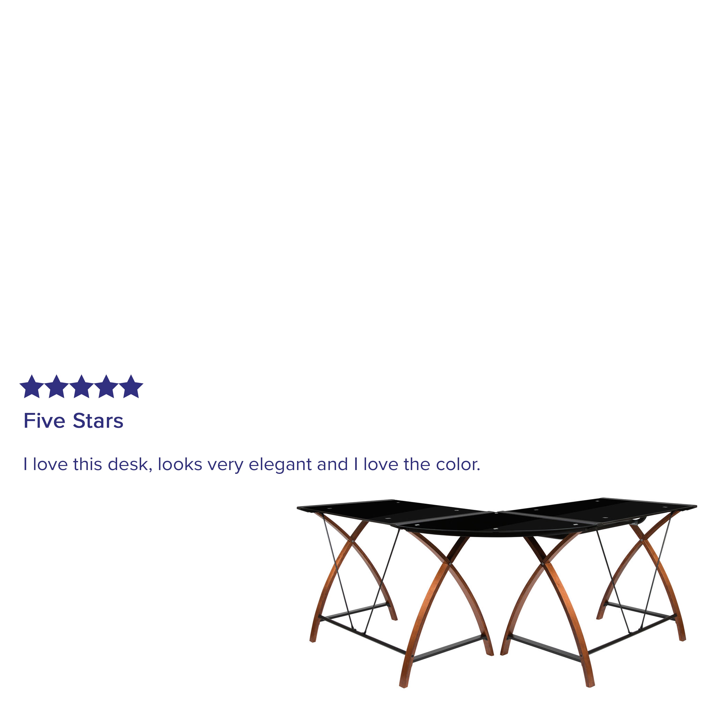 Jude Black Glass L-Shape Corner Computer Desk with Pull-Out Keyboard Tray