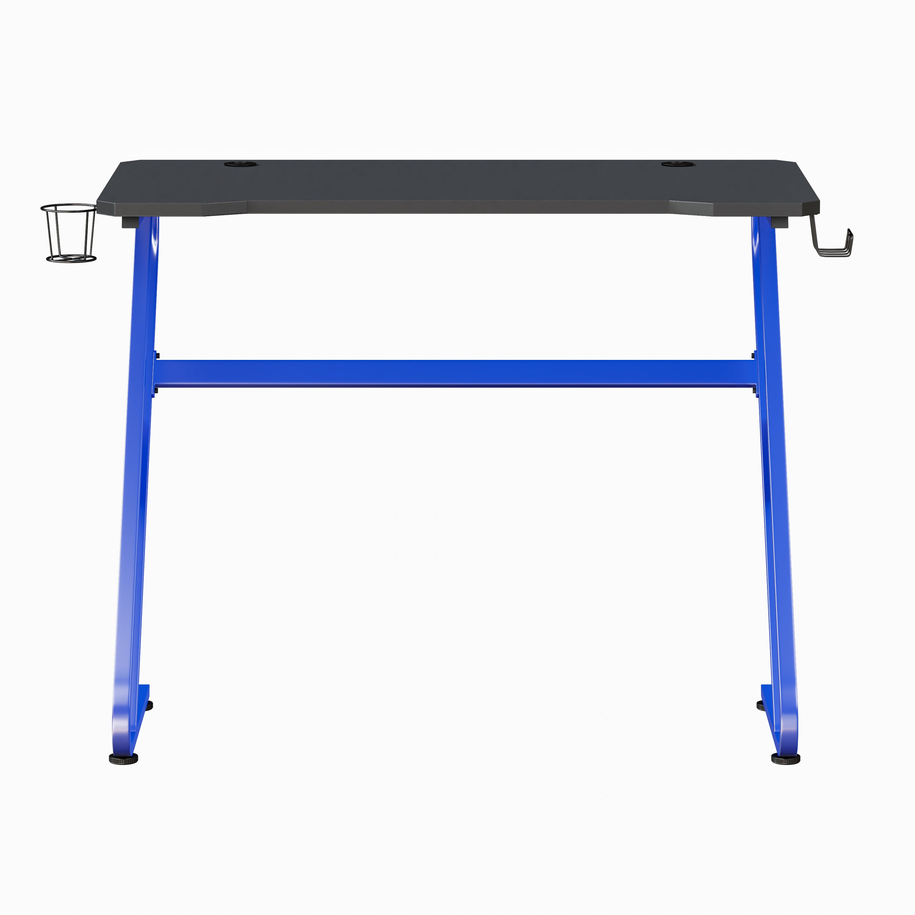 Fisher Blue Gaming Ergonomic Desk with Cup Holder and Headphone Hook