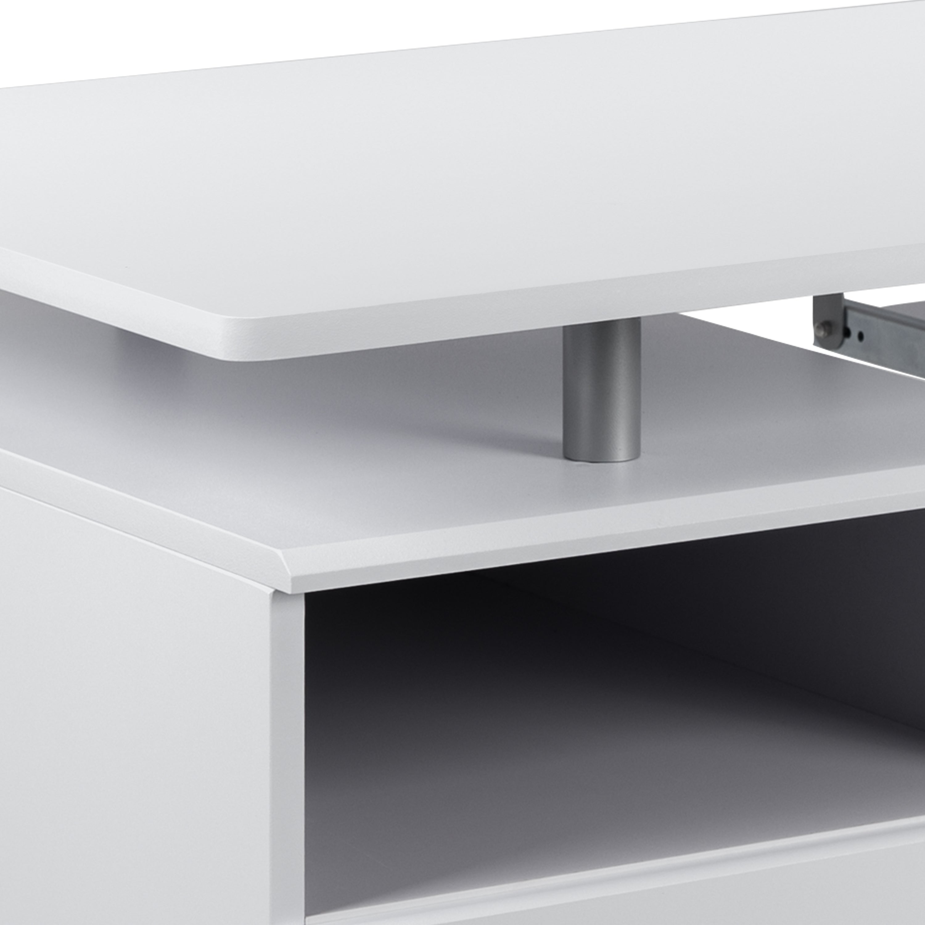 Joshua White Desk with Three Drawer Pedestal and Pull-Out Keyboard Tray