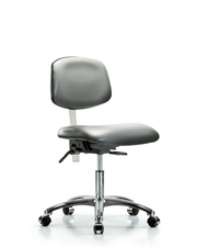 Class 100 Vinyl Clean Room Chair - Desk Height with Casters in Sterling Supernova Vinyl