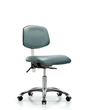 Class 100 Vinyl Clean Room Chair - Desk Height with Seat Tilt & Casters in Storm Supernova Vinyl