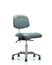 Class 100 Vinyl Clean Room Chair - Desk Height with Seat Tilt & Stationary Glides in Storm Supernova Vinyl
