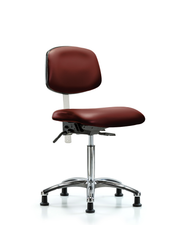Class 100 Vinyl Clean Room Chair - Medium Bench Height with Stationary Glides in Borscht Supernova Vinyl