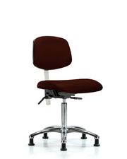 Class 100 Vinyl Clean Room Chair - Medium Bench Height with Seat Tilt & Stationary Glides in Burgundy Trailblazer Vinyl