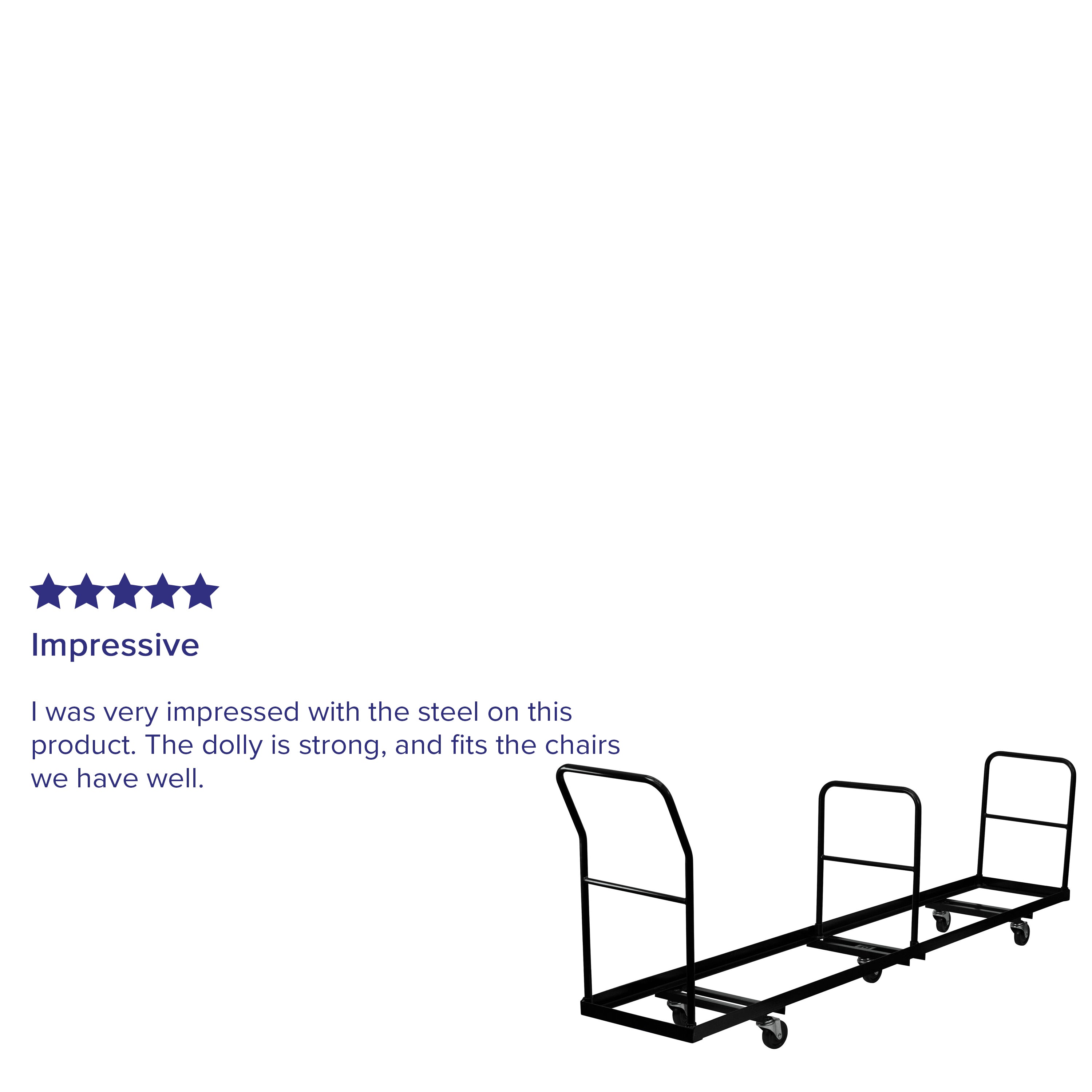 Kaden Vertical Storage Folding Chair Dolly - 50 Chair Capacity