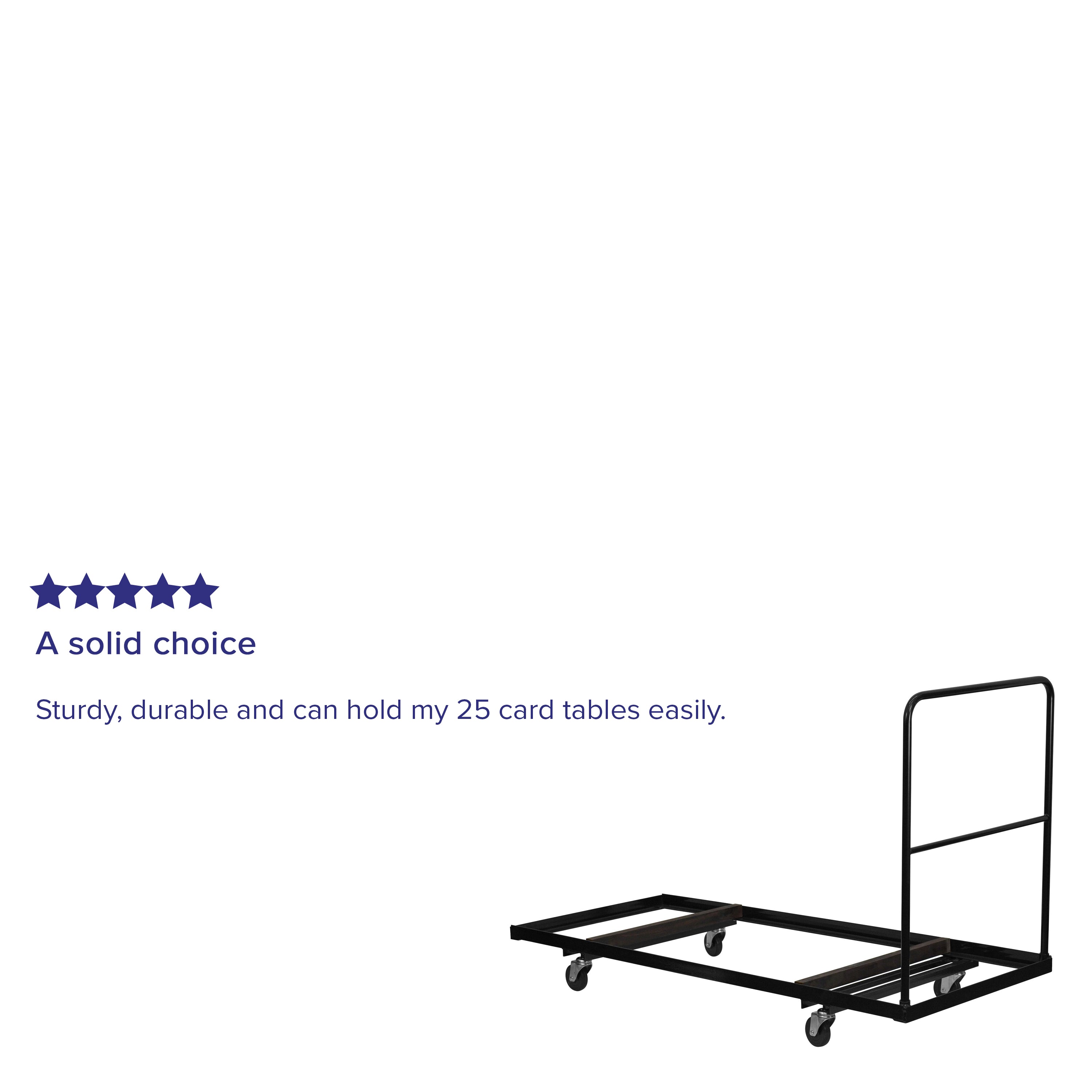 Neena Black Folding Table Dolly for 30''W x 72''D Rectangular Folding Tables