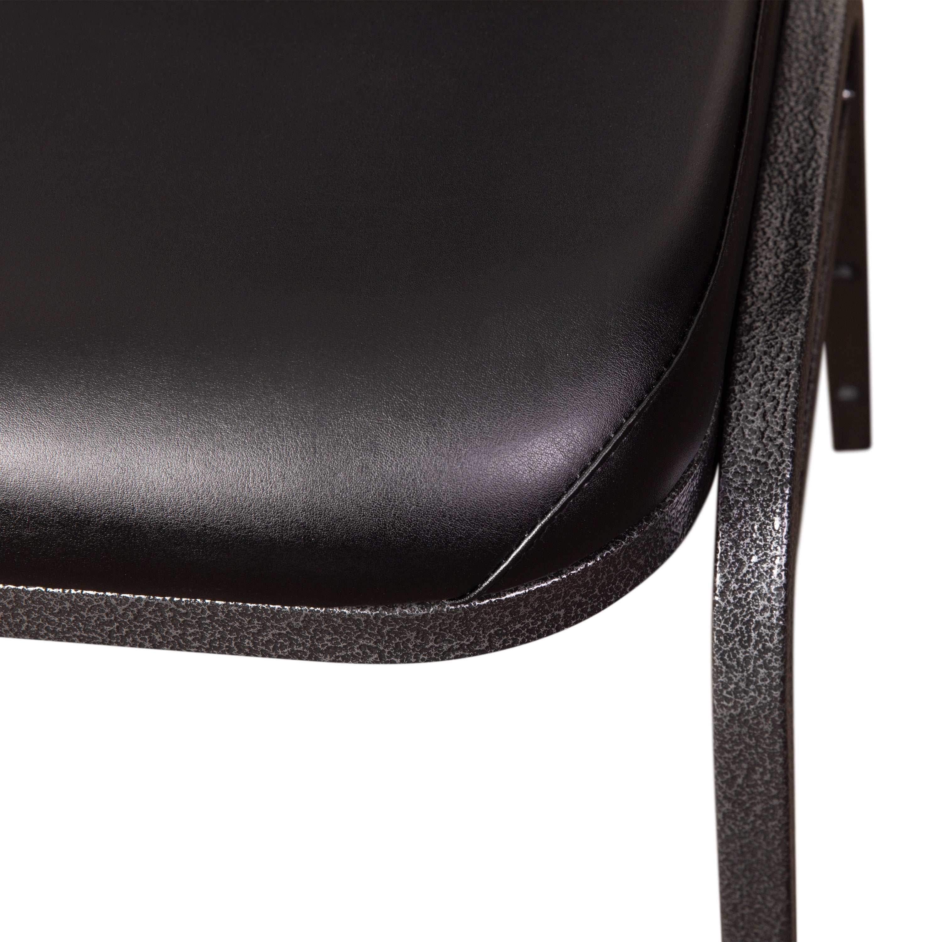 HERCULES Series Commercial Grade 500 LB. Capacity Dome Back Stacking Banquet Chair in Black Vinyl with Silver Vein Metal Frame