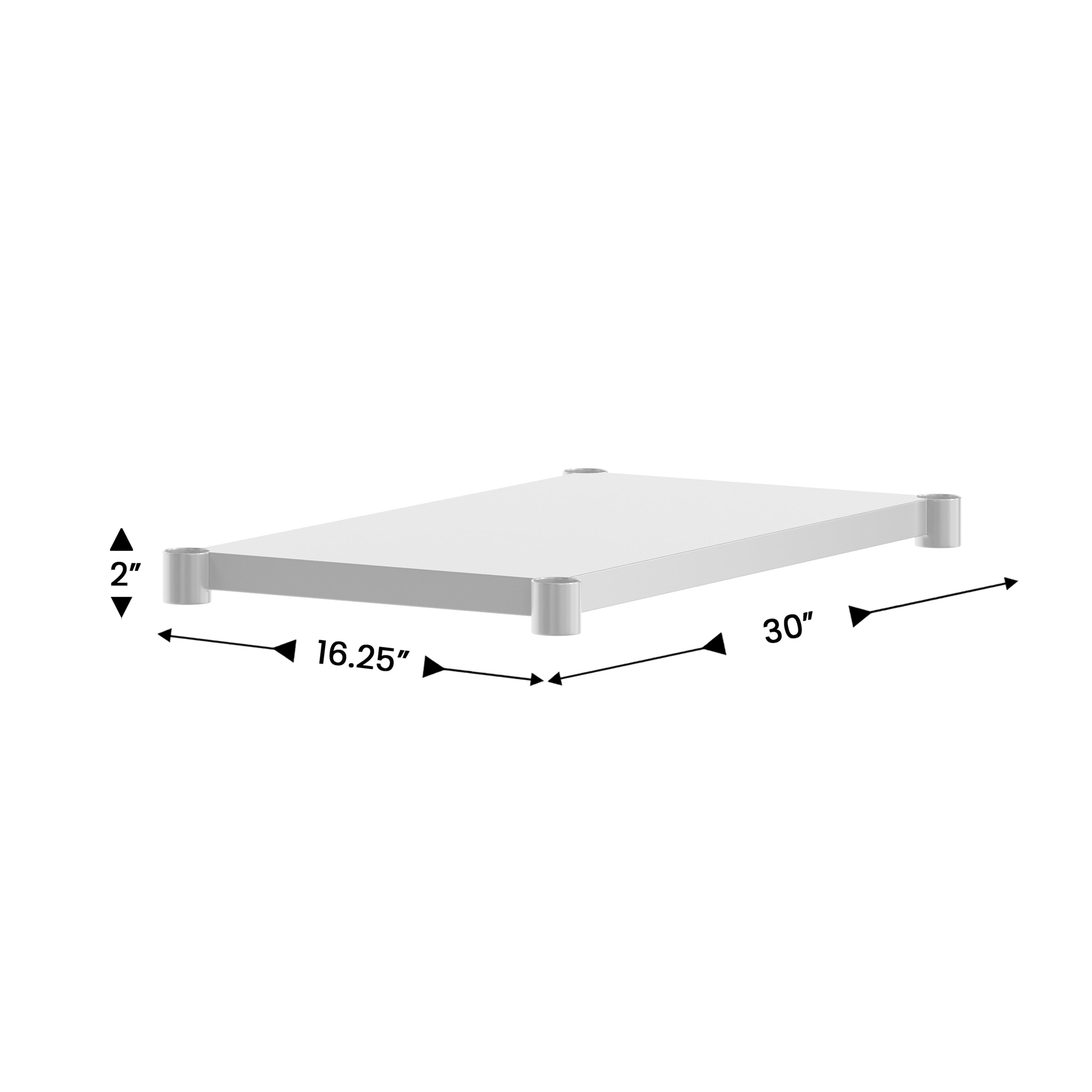 Woodford Galvanized Under Shelf for Prep and Work Tables - Adjustable Lower Shelf for 24" x 36" Stainless Steel Tables