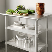 Woodford Galvanized Under Shelf for Prep and Work Tables - Adjustable Lower Shelf for 24" x 36" Stainless Steel Tables