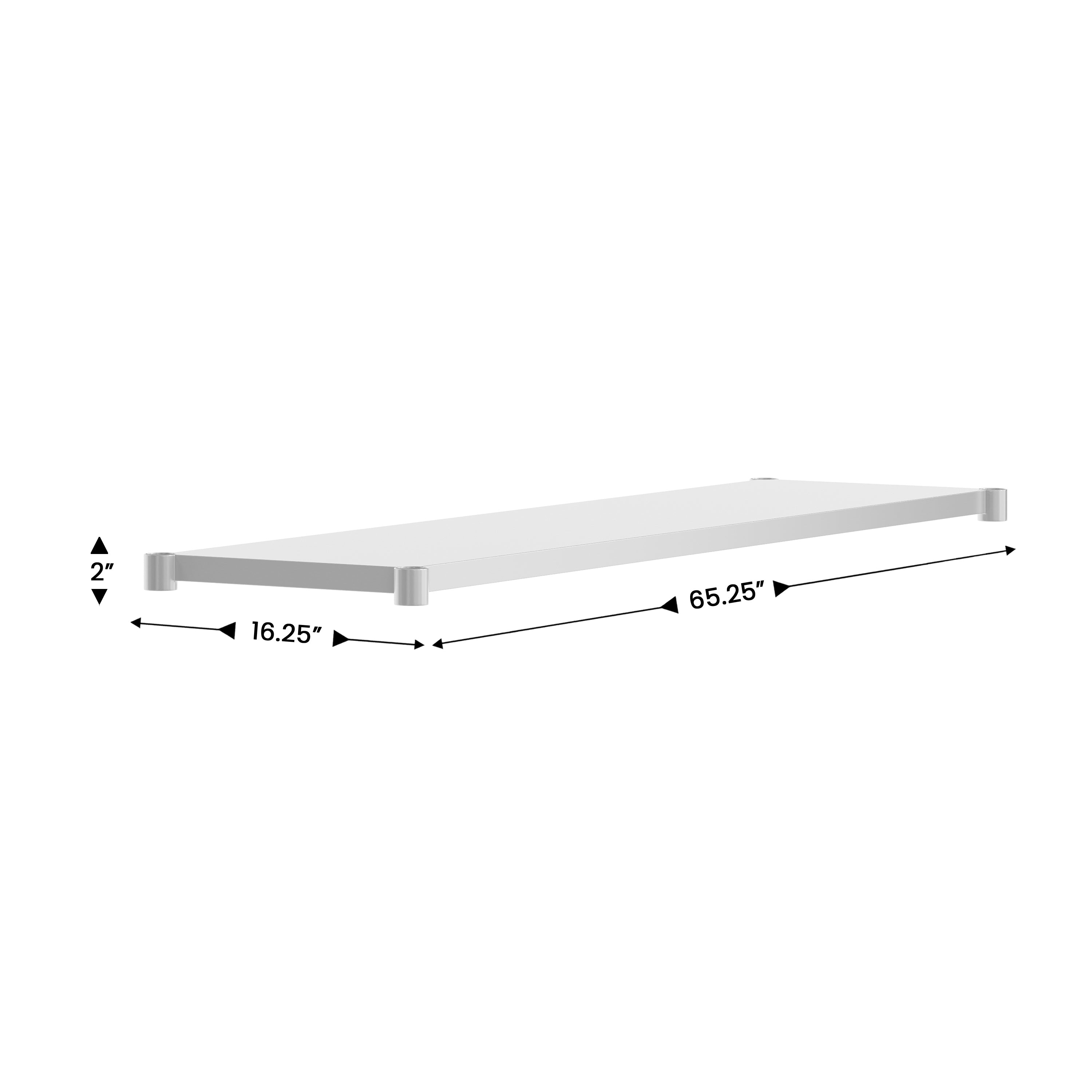 Woodford Galvanized Under Shelf for Prep and Work Tables - Adjustable Lower Shelf for 24" x 72" Stainless Steel Tables