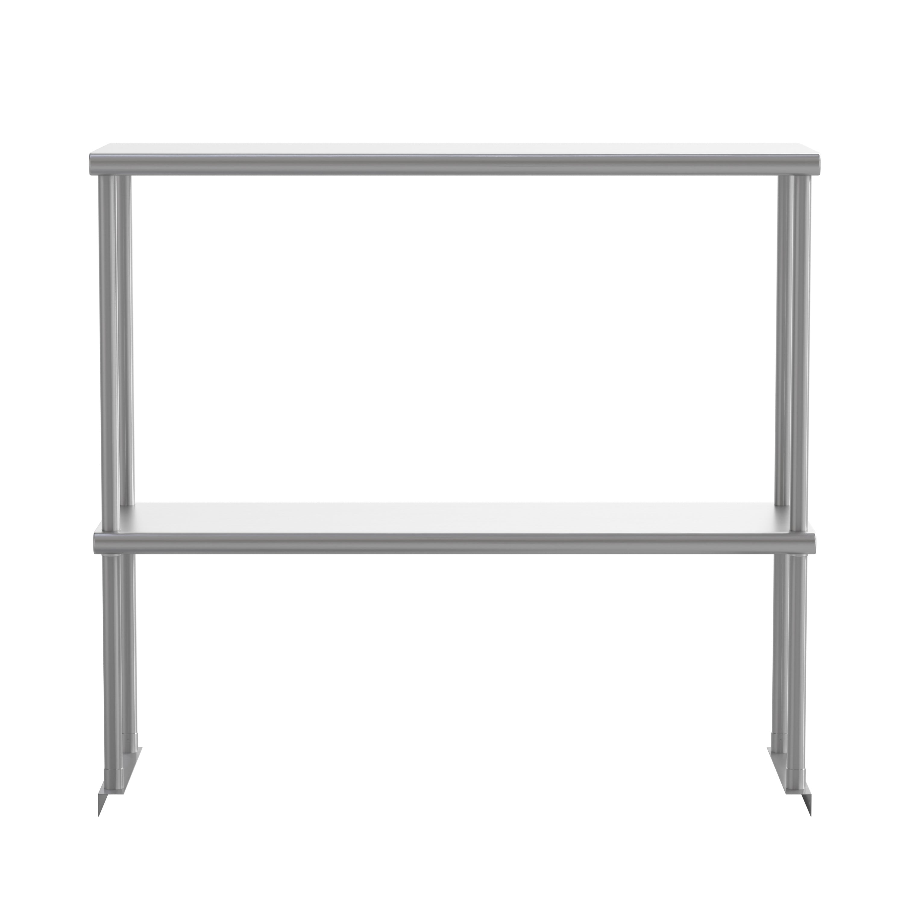 Reese Commercial Grade 430 Stainless Steel 18 Gauge NSF Certified 36" x 12" Metal Kitchen Double Overshelf