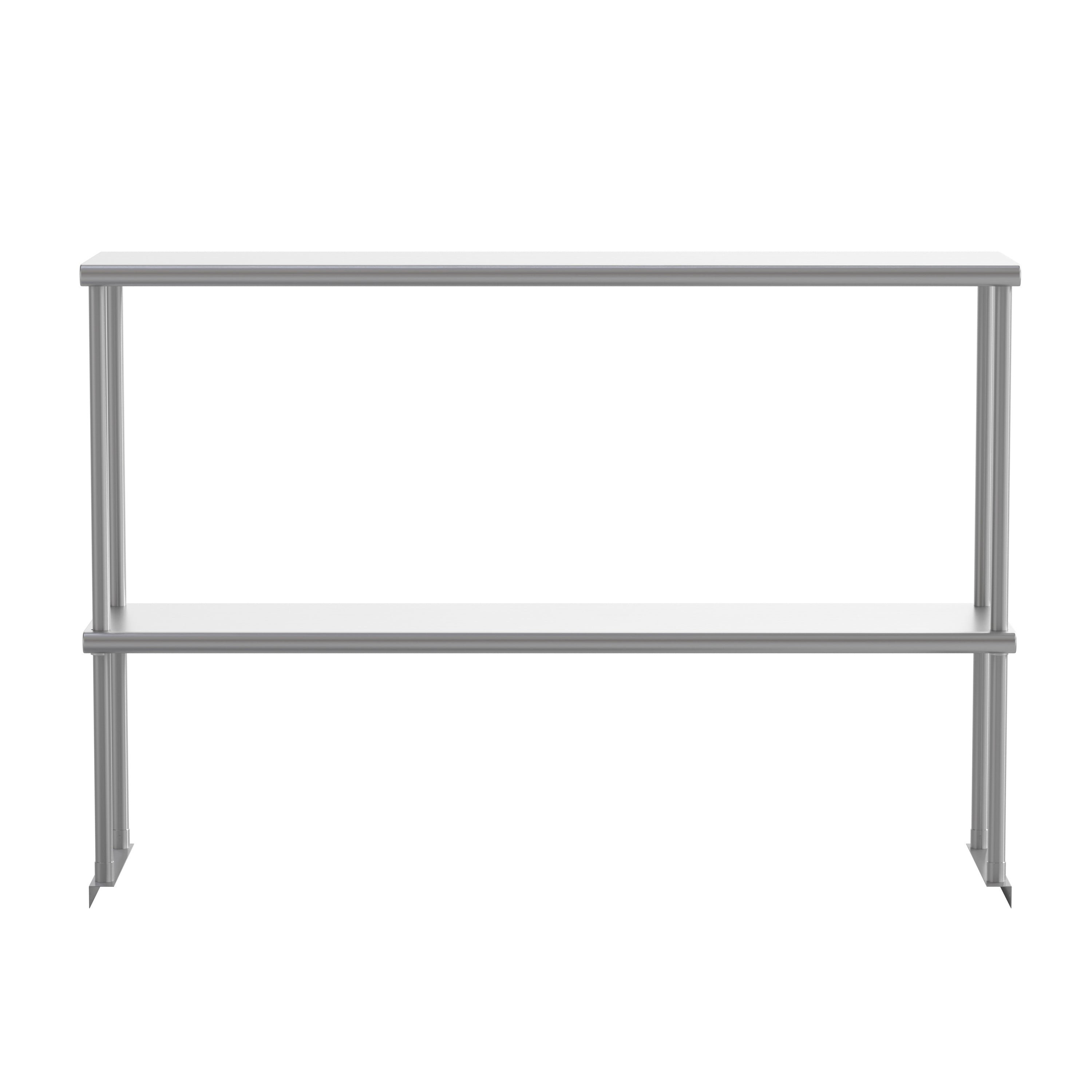 Reese Commercial Grade 430 Stainless Steel 18 Gauge NSF Certified 48" x 12" Metal Kitchen Double Overshelf