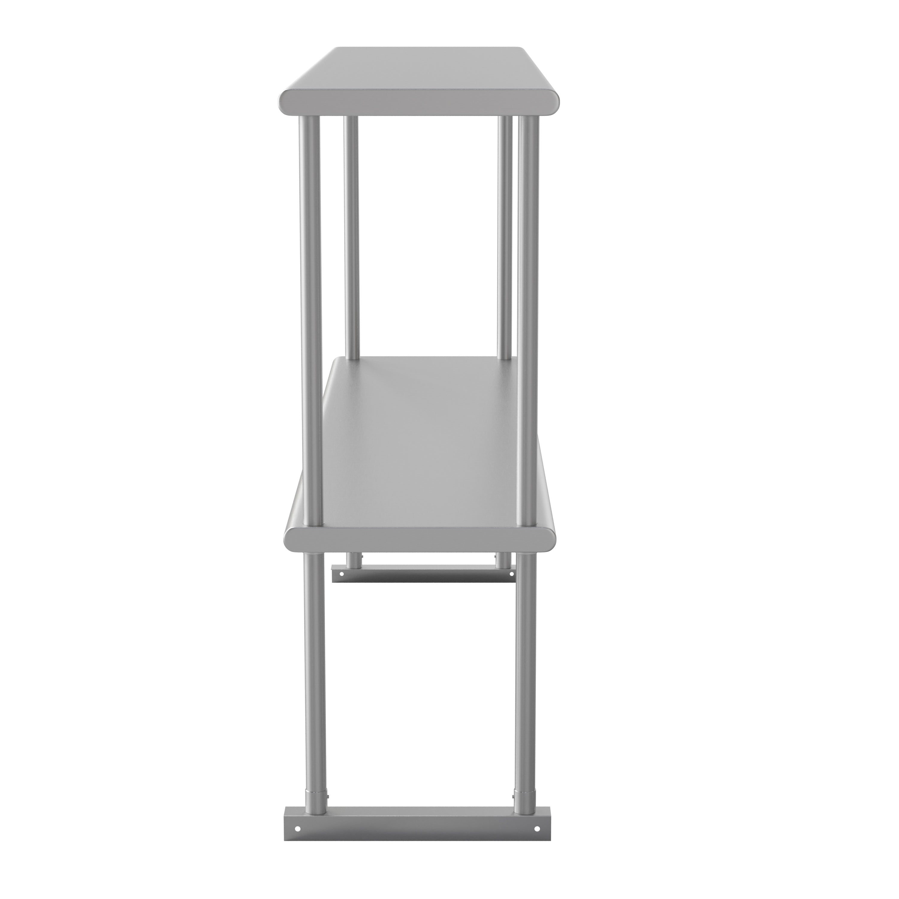Reese Commercial Grade 430 Stainless Steel 18 Gauge NSF Certified 48" x 12" Metal Kitchen Double Overshelf