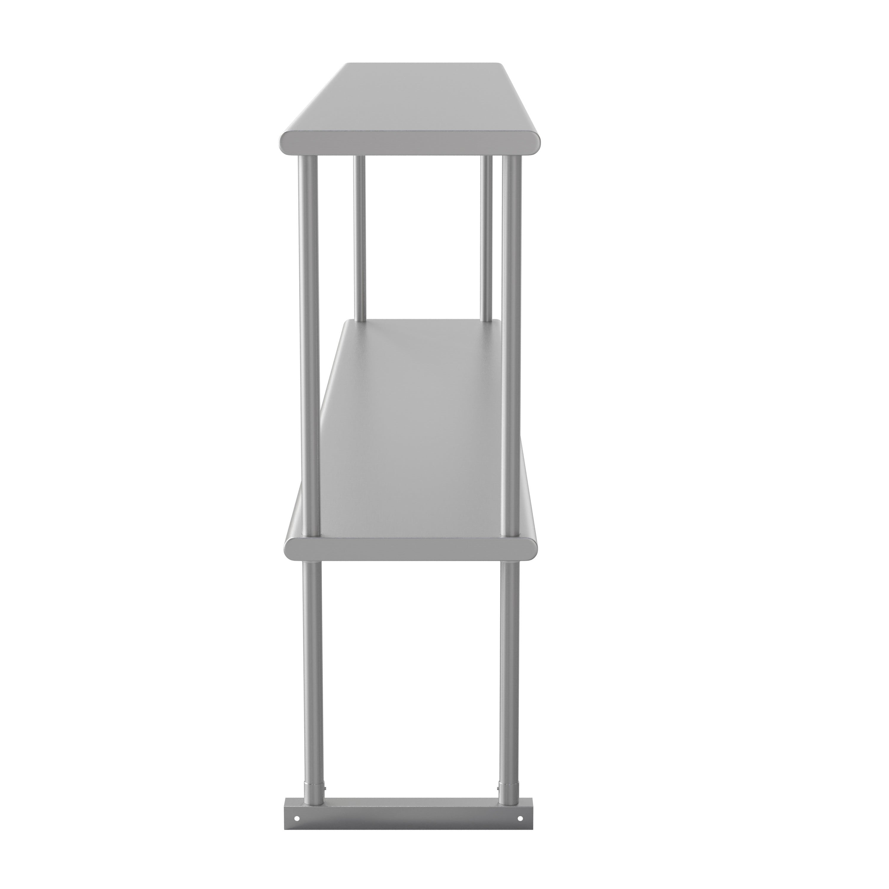 Reese Commercial Grade 430 Stainless Steel 18 Gauge NSF Certified 72" x 12" Metal Kitchen Double Overshelf