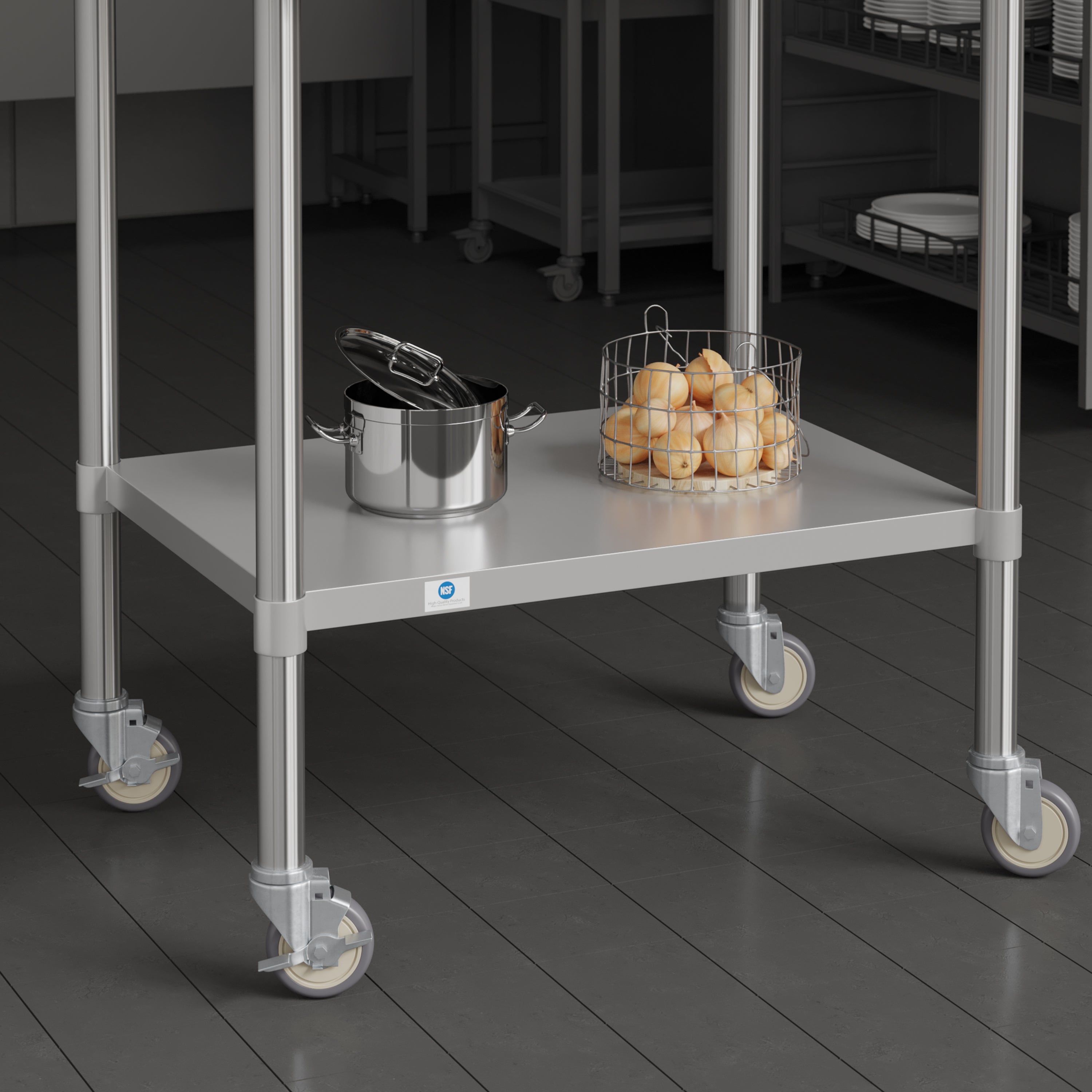 Summit Set of 4 Commercial Grade Heavy Duty Kitchen Casters with 2 Swivel Casters and 2 Locking Casters