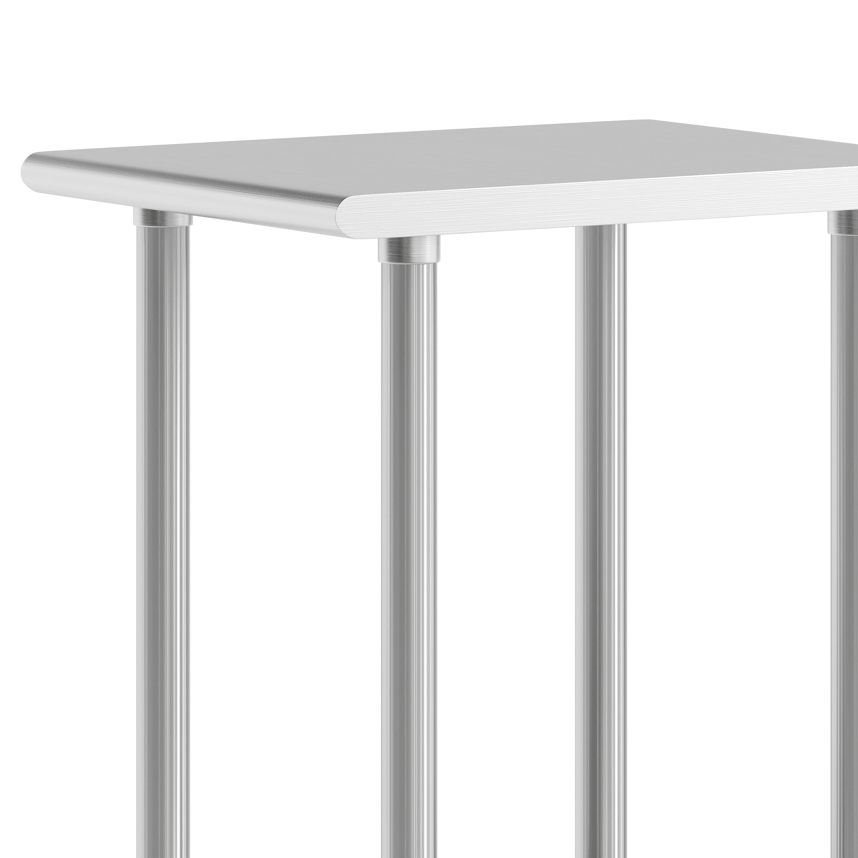 Reese 24x18 Portable Prep and Work Table with NSF Certified 18 Gauge Stainless Steel Top Shelf and Adjustable Galvanized Steel Undershelf