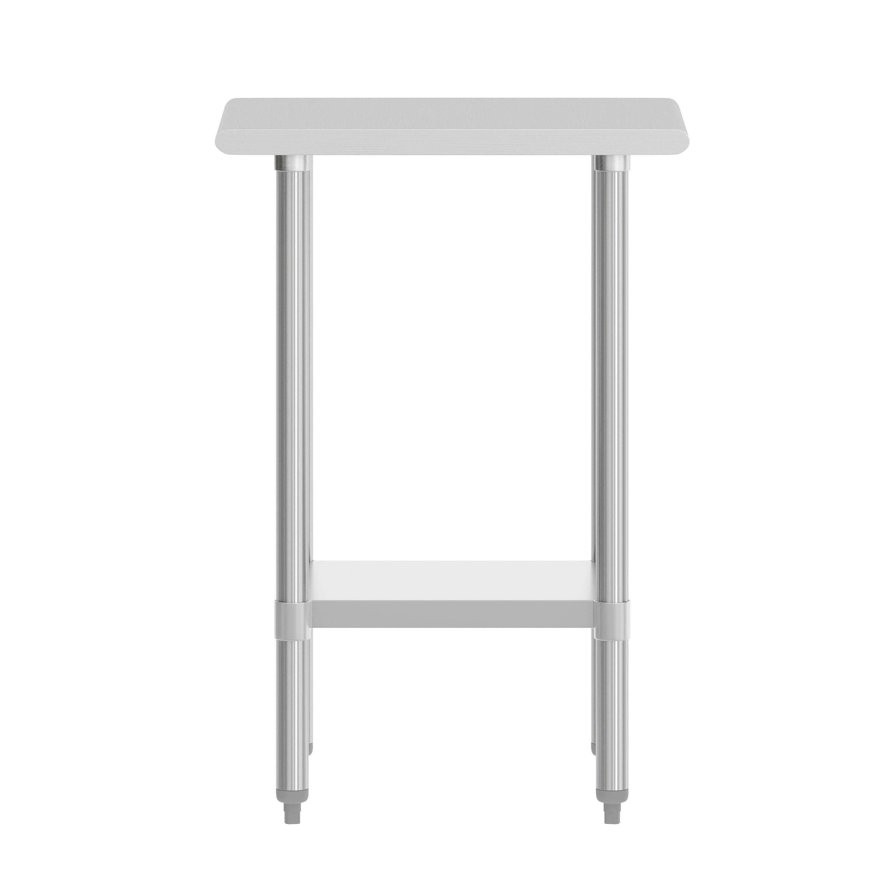 Reese 24x18 Portable Prep and Work Table with NSF Certified 18 Gauge Stainless Steel Top Shelf and Adjustable Galvanized Steel Undershelf