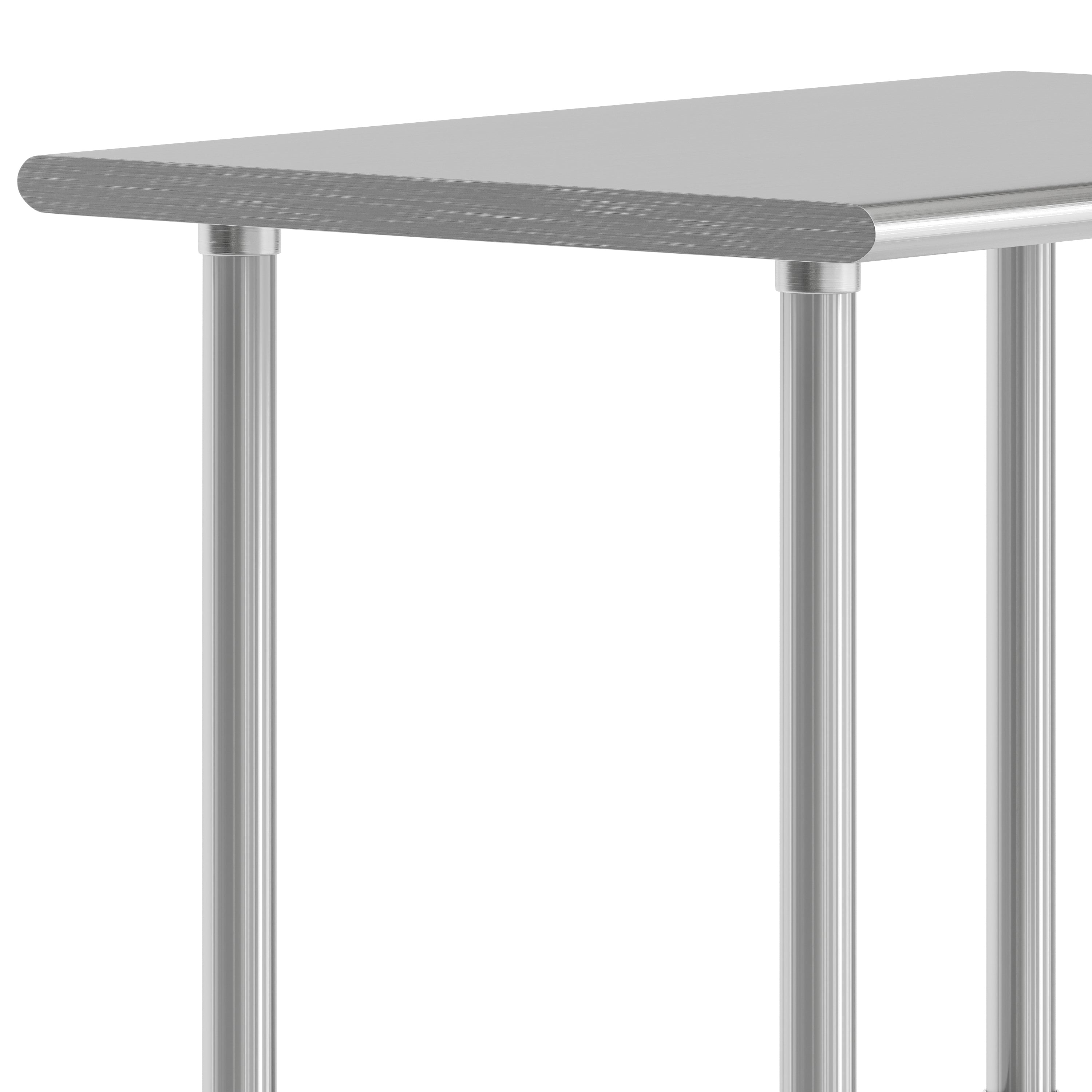 Reese 24x36 Portable Prep and Work Table with NSF Certified 18 Gauge Stainless Steel Top Shelf, Galvanized Steel Undershelf, 4 Casters with 2 Locking