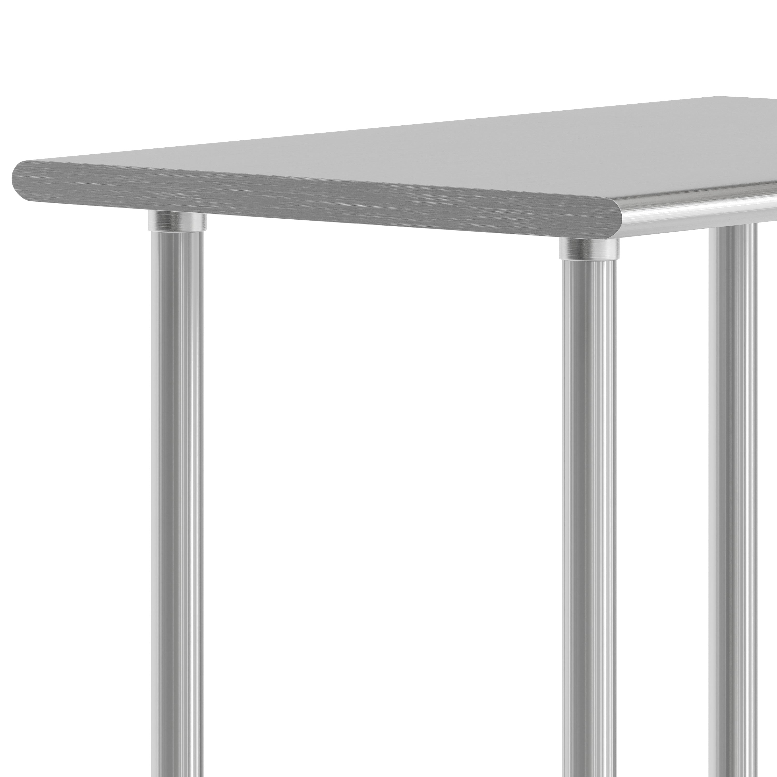 Reese 24x36 Portable Prep and Work Table with NSF Certified 18 Gauge Stainless Steel Top Shelf and Adjustable Galvanized Steel Undershelf