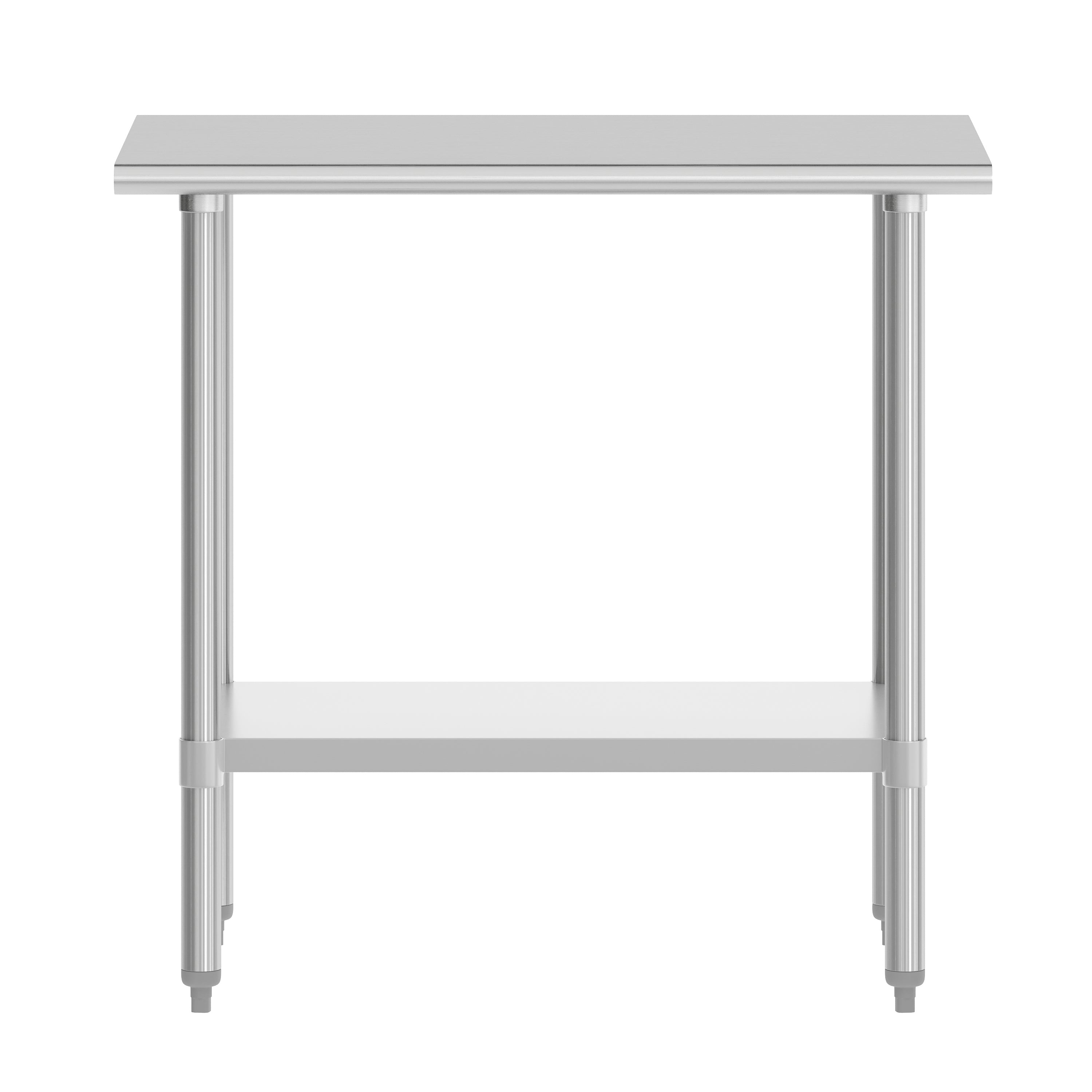 Reese 24x36 Portable Prep and Work Table with NSF Certified 18 Gauge Stainless Steel Top Shelf and Adjustable Galvanized Steel Undershelf