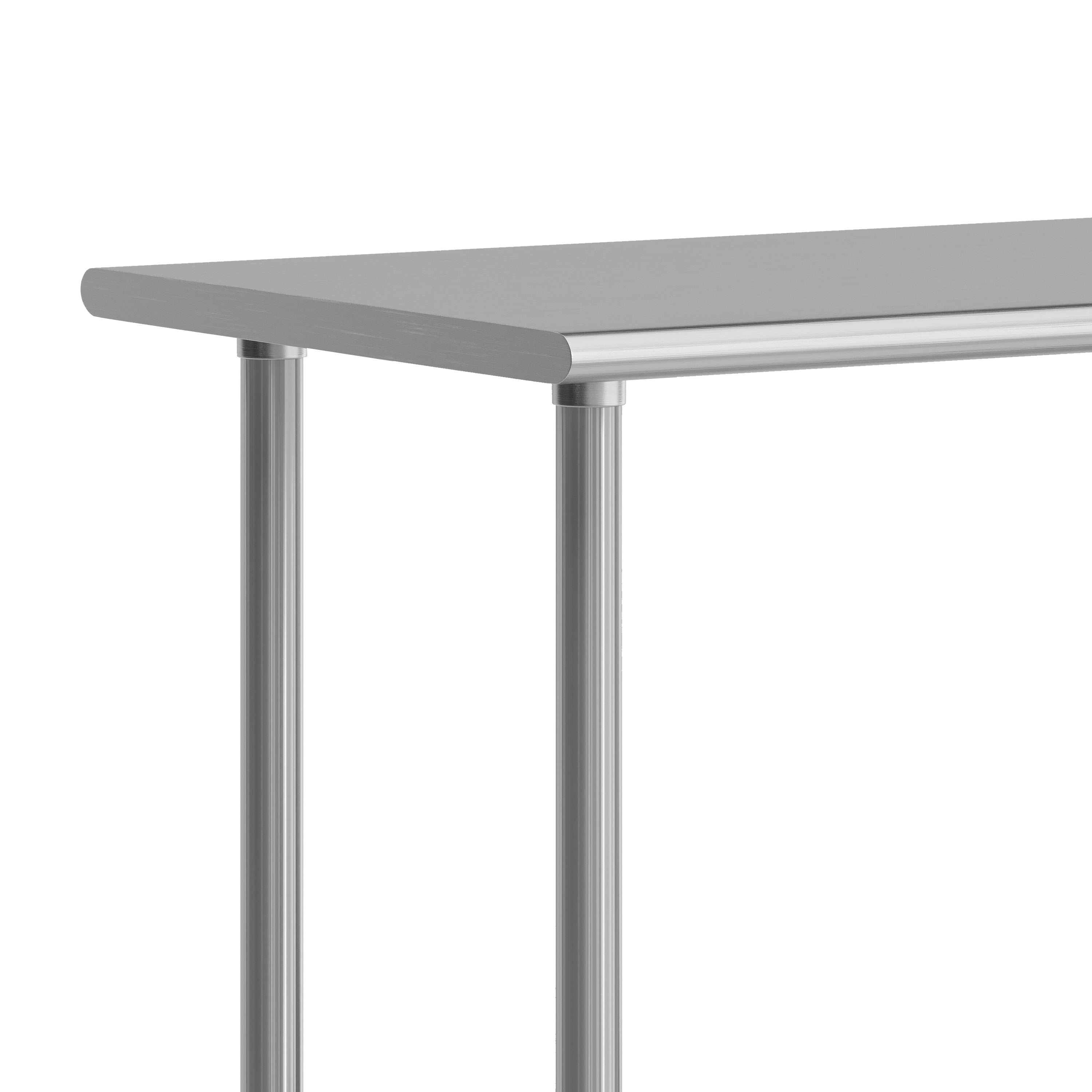Rawcliffe Portable Prep and Work Table with NSF Certified 18 Gauge Stainless Steel Top Shelf, Galvanized Steel Undershelf and 4 Casters with 2 Locking