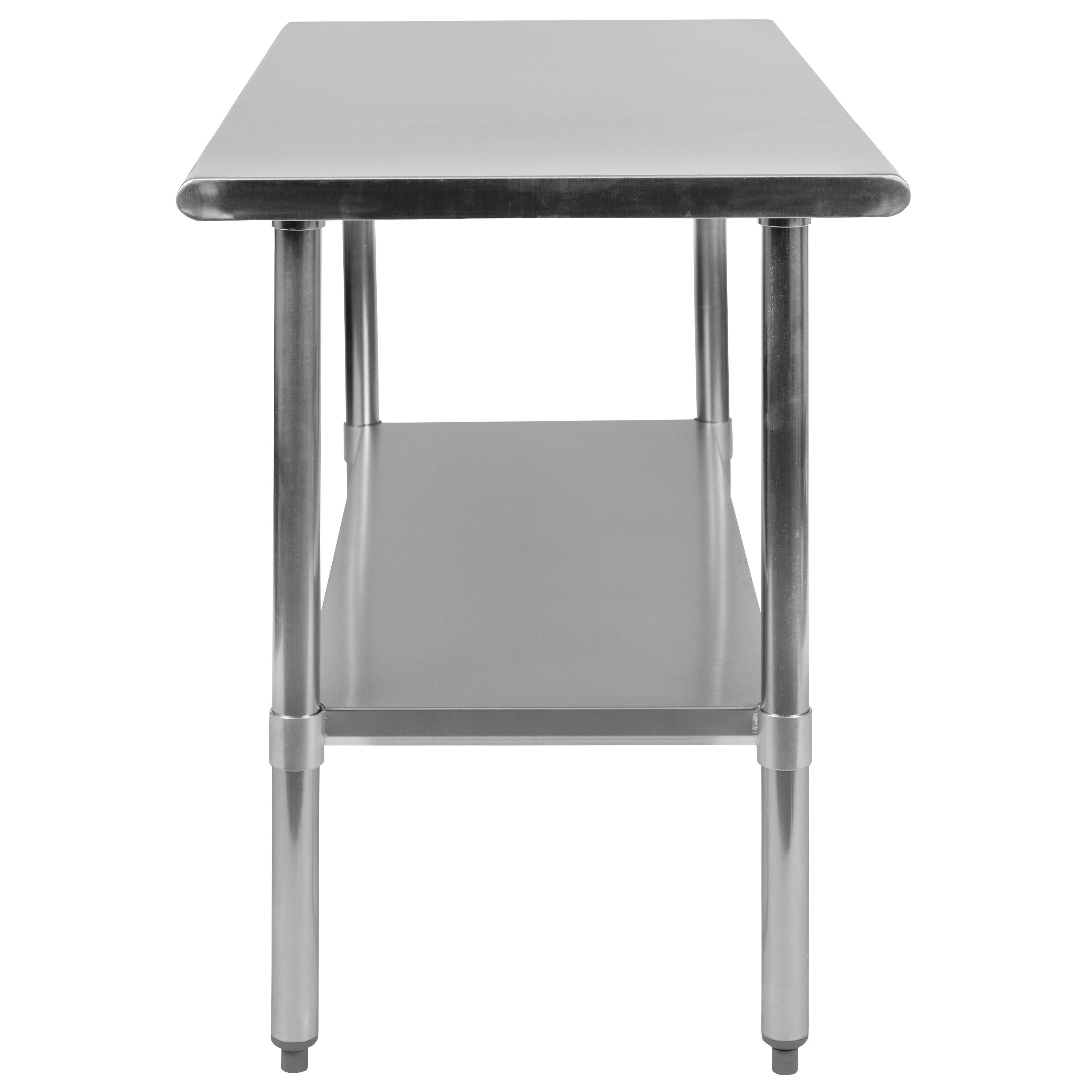 Rawcliffe Stainless Steel 18  Gauge Prep and Work Table with Undershelf - NSF Certified - 48"W x 24"D x 34.5"H